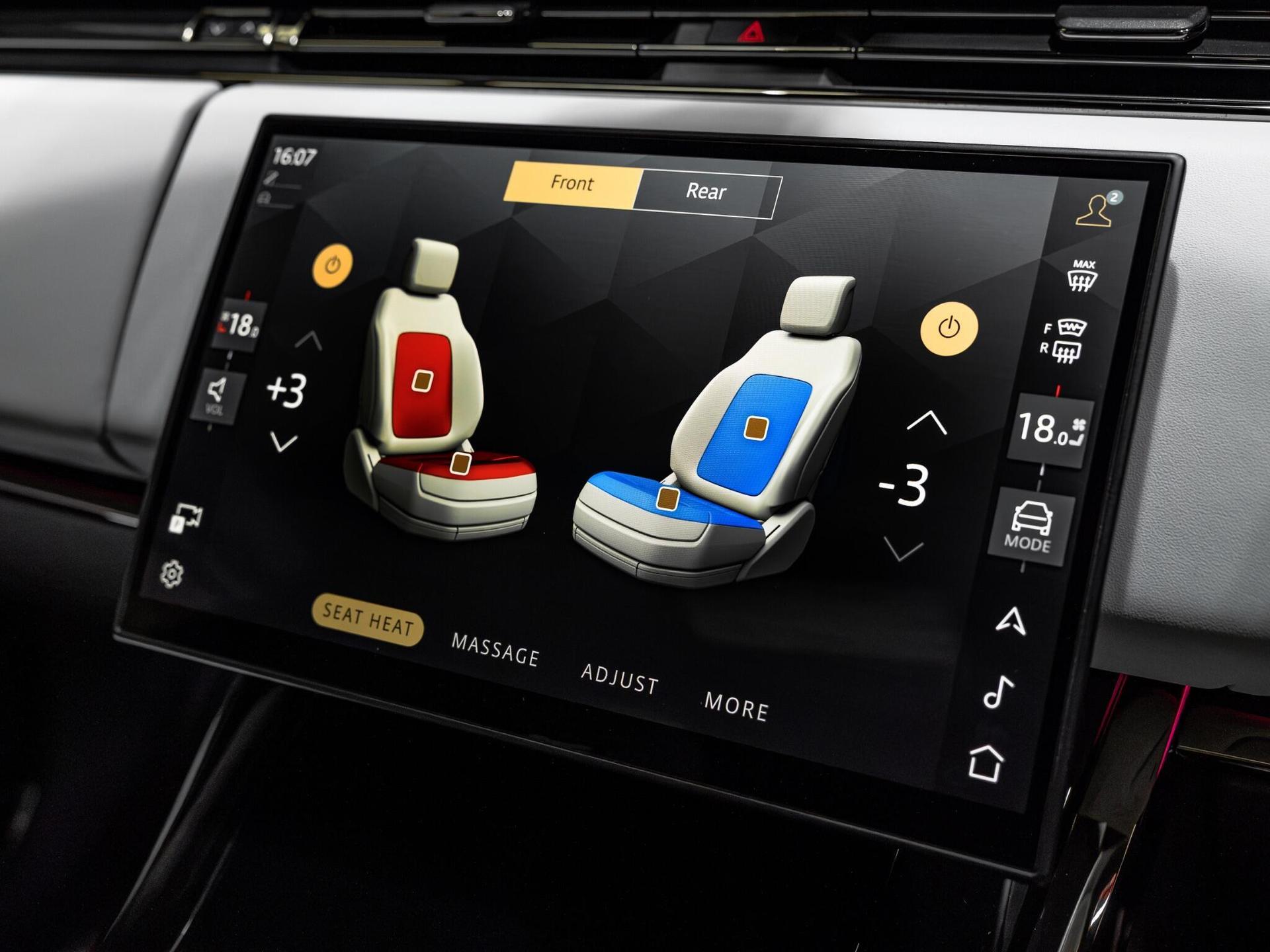 An interior shot of the infotainment system on a 2024 Land Rover Range Rover Sport