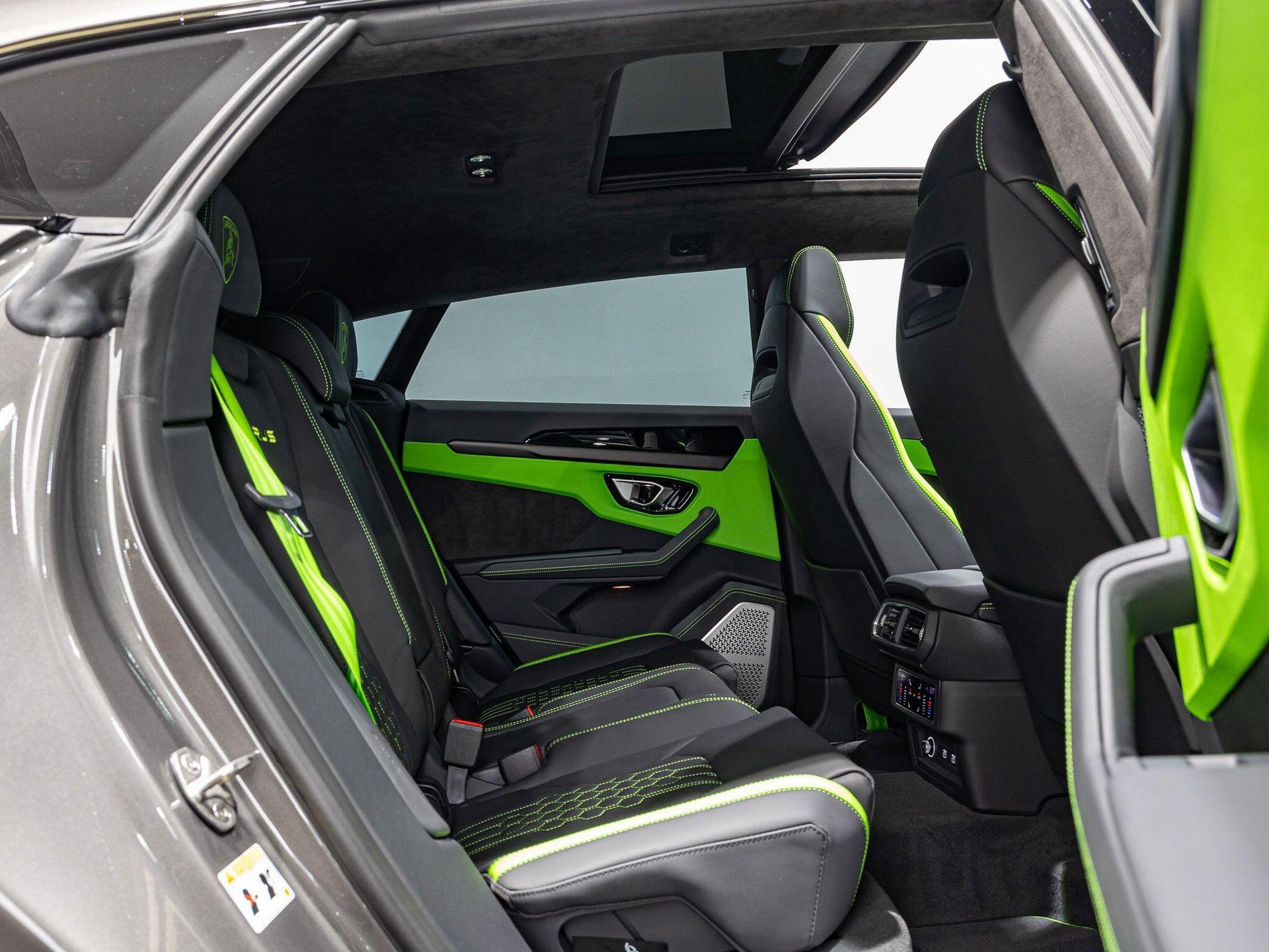 An interior shot of the seats rear on a 2024 Lamborghini Urus