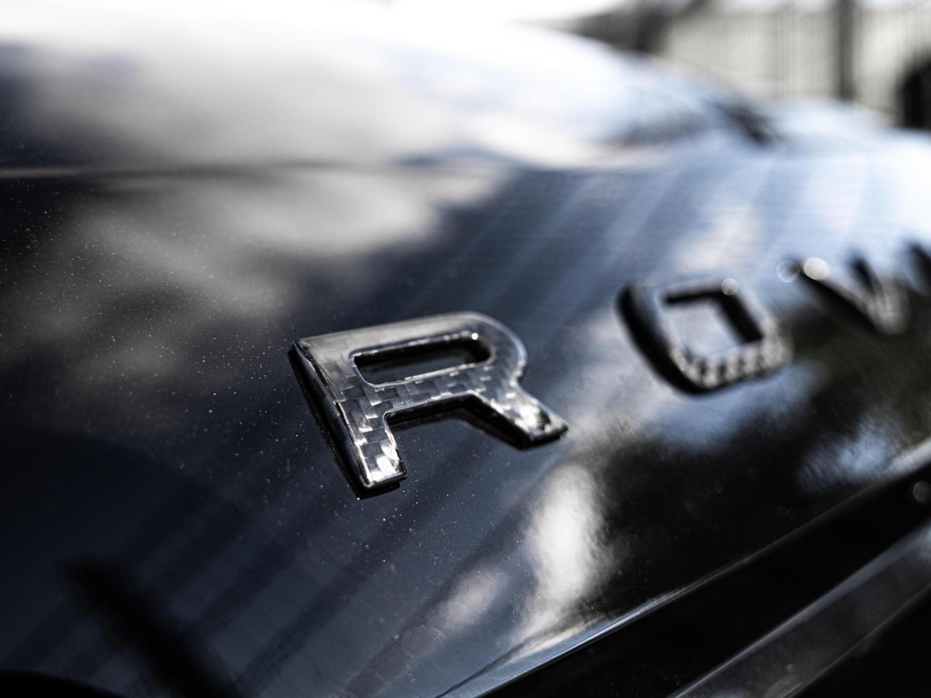 An exterior shot of the badge exterior on a 2024 Land Rover Range Rover Sport