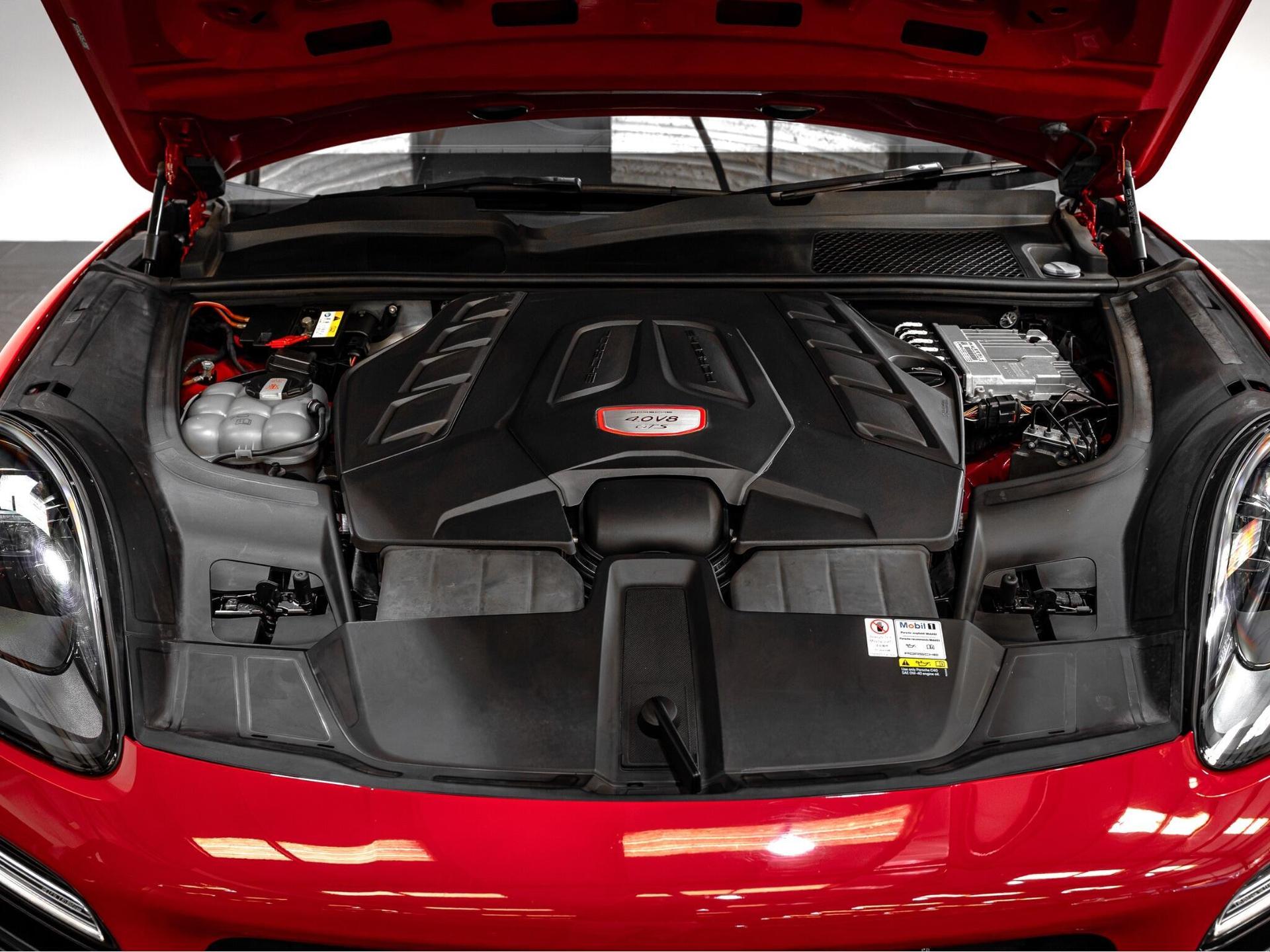 An exterior shot of the engine on a 2021 Porsche Cayenne