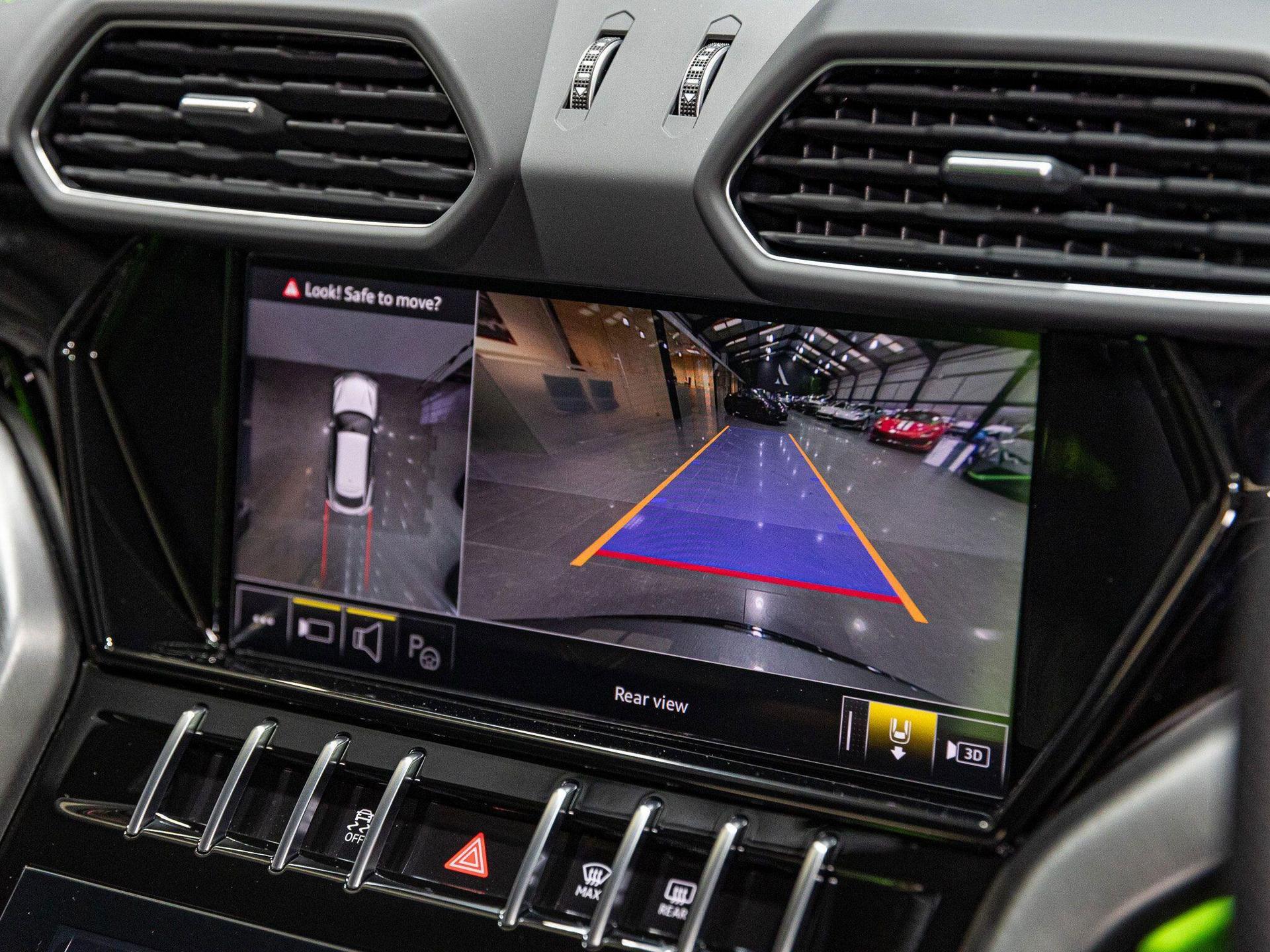 An interior shot of the infotainment system on a 2024 Lamborghini Urus