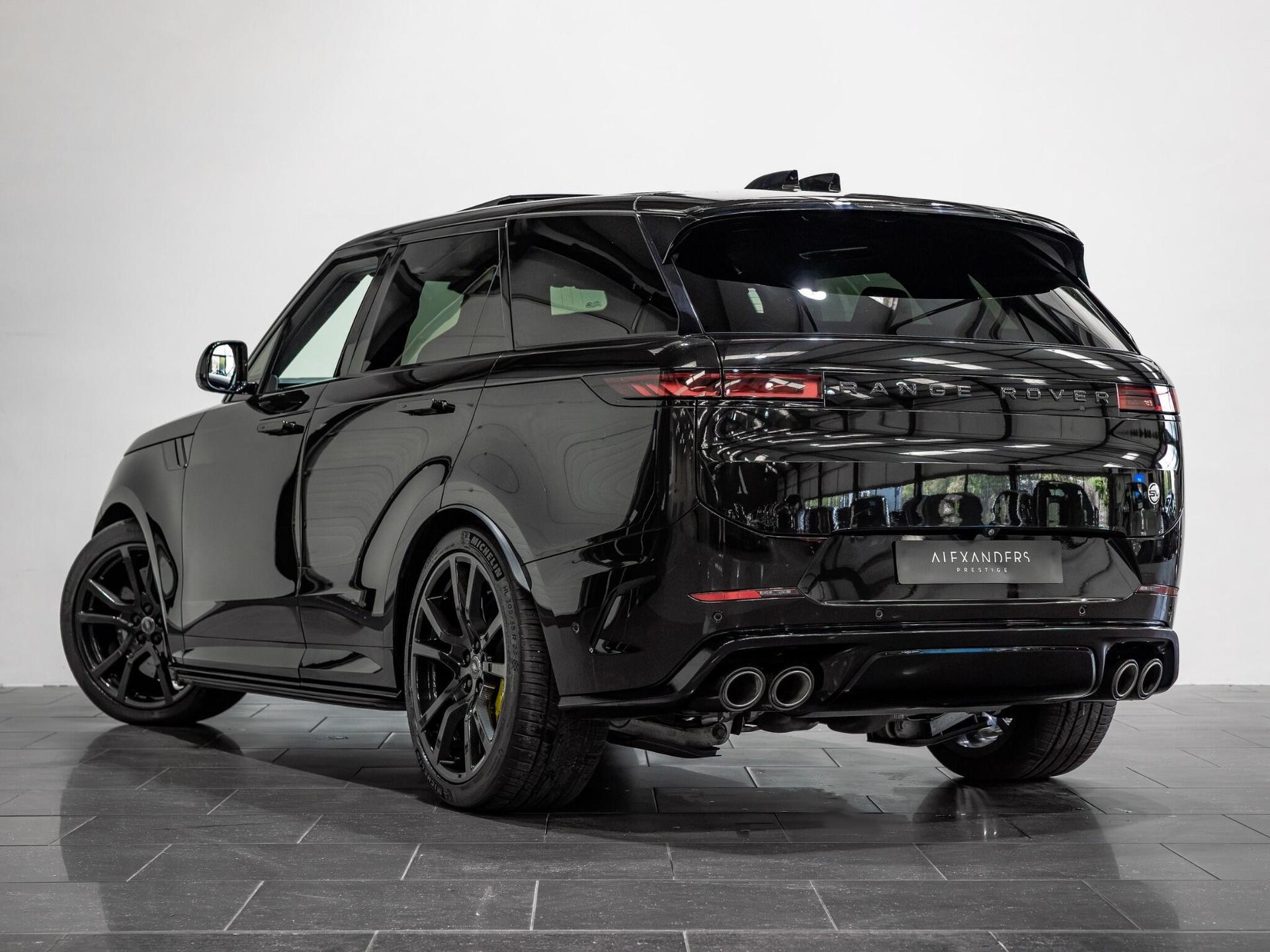 An exterior shot of the rear left on a 2024 Land Rover Range Rover Sport
