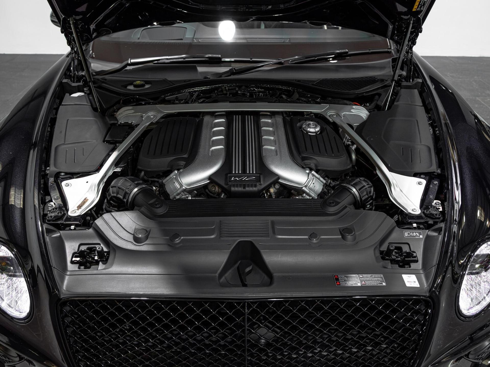 An exterior shot of the engine on a 2021 Bentley Continental