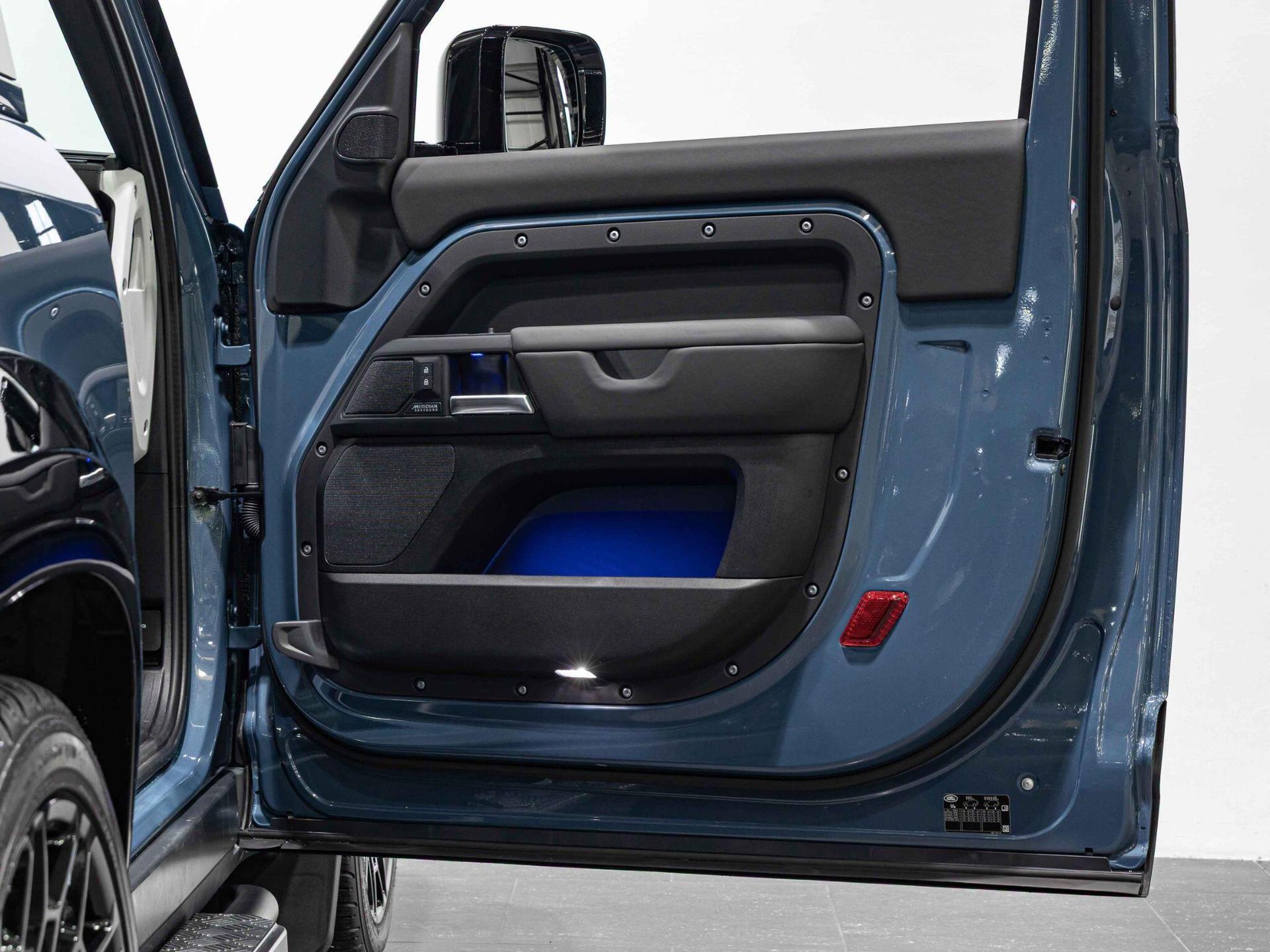An interior shot of the door interior on a 2025 Land Rover Defender 90