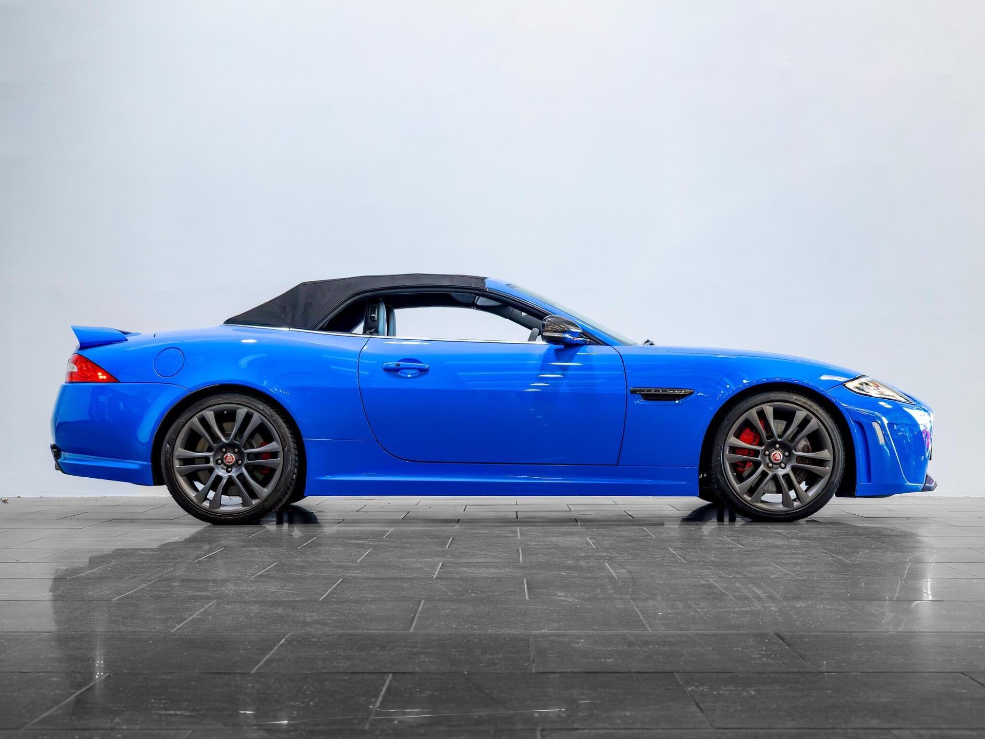 An exterior shot of the side right on a 2014 Jaguar XKR-S