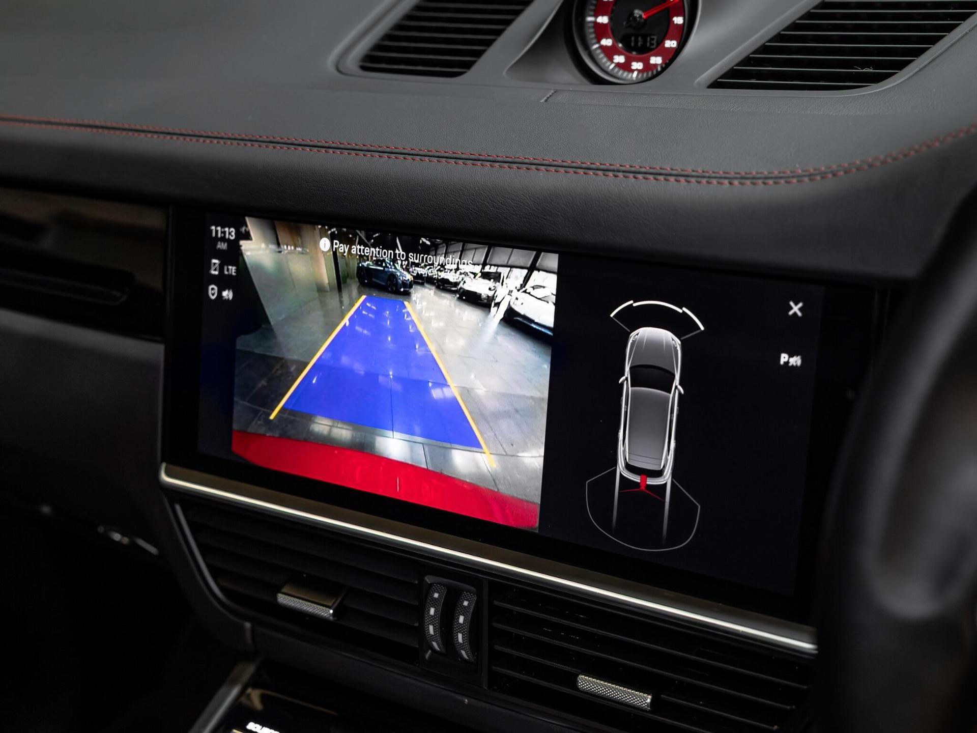 An interior shot of the infotainment system on a 2021 Porsche Cayenne