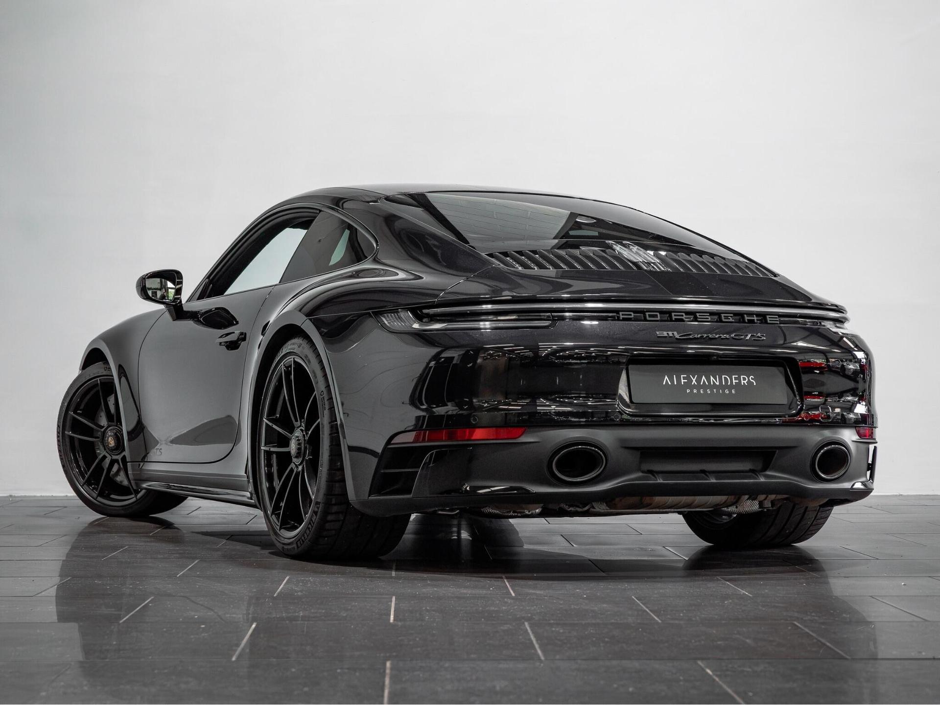 An exterior shot of the rear left on a 2021 Porsche 911