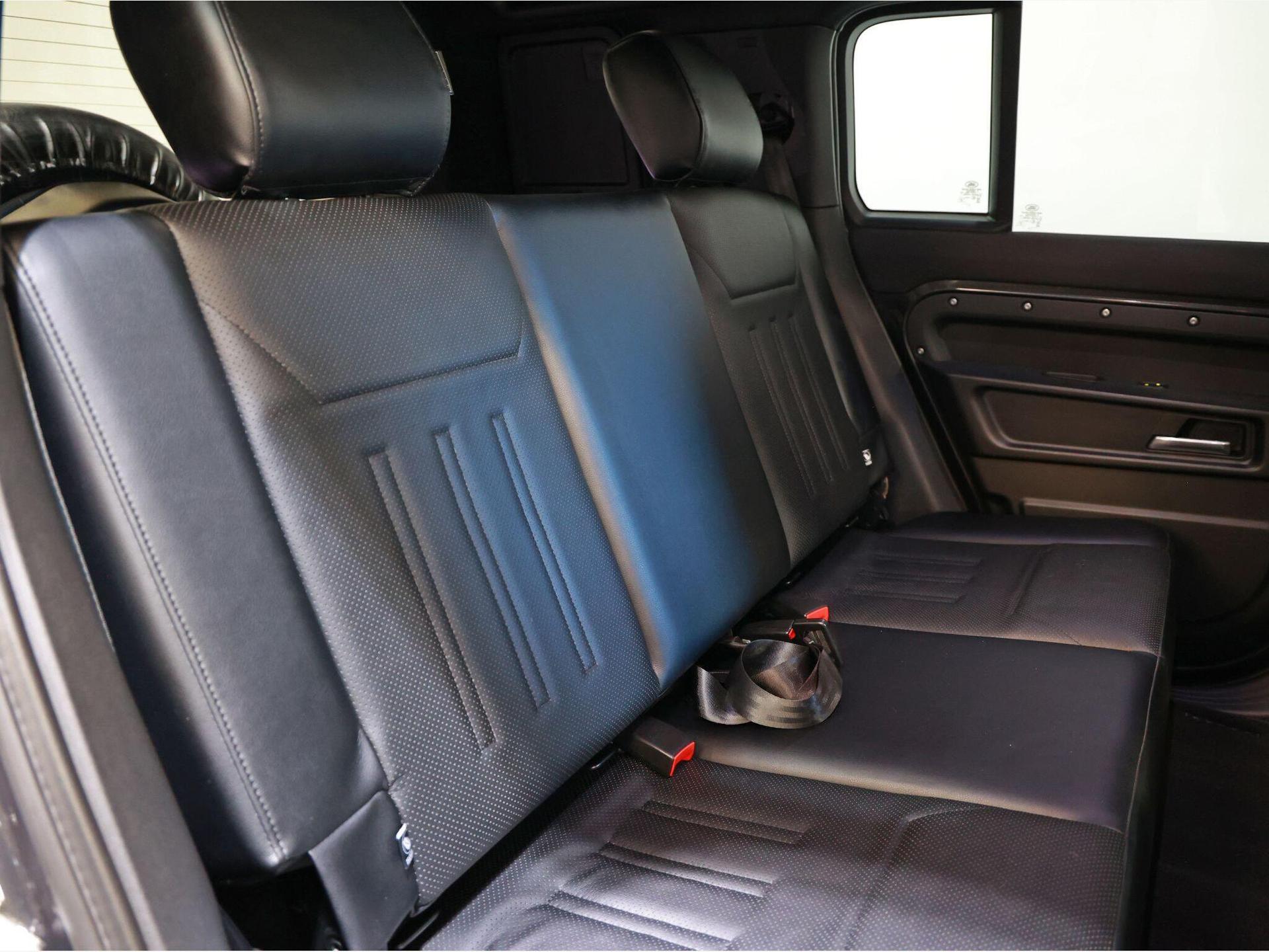 An interior shot of the seats rear on a 2022 Land Rover Defender 110
