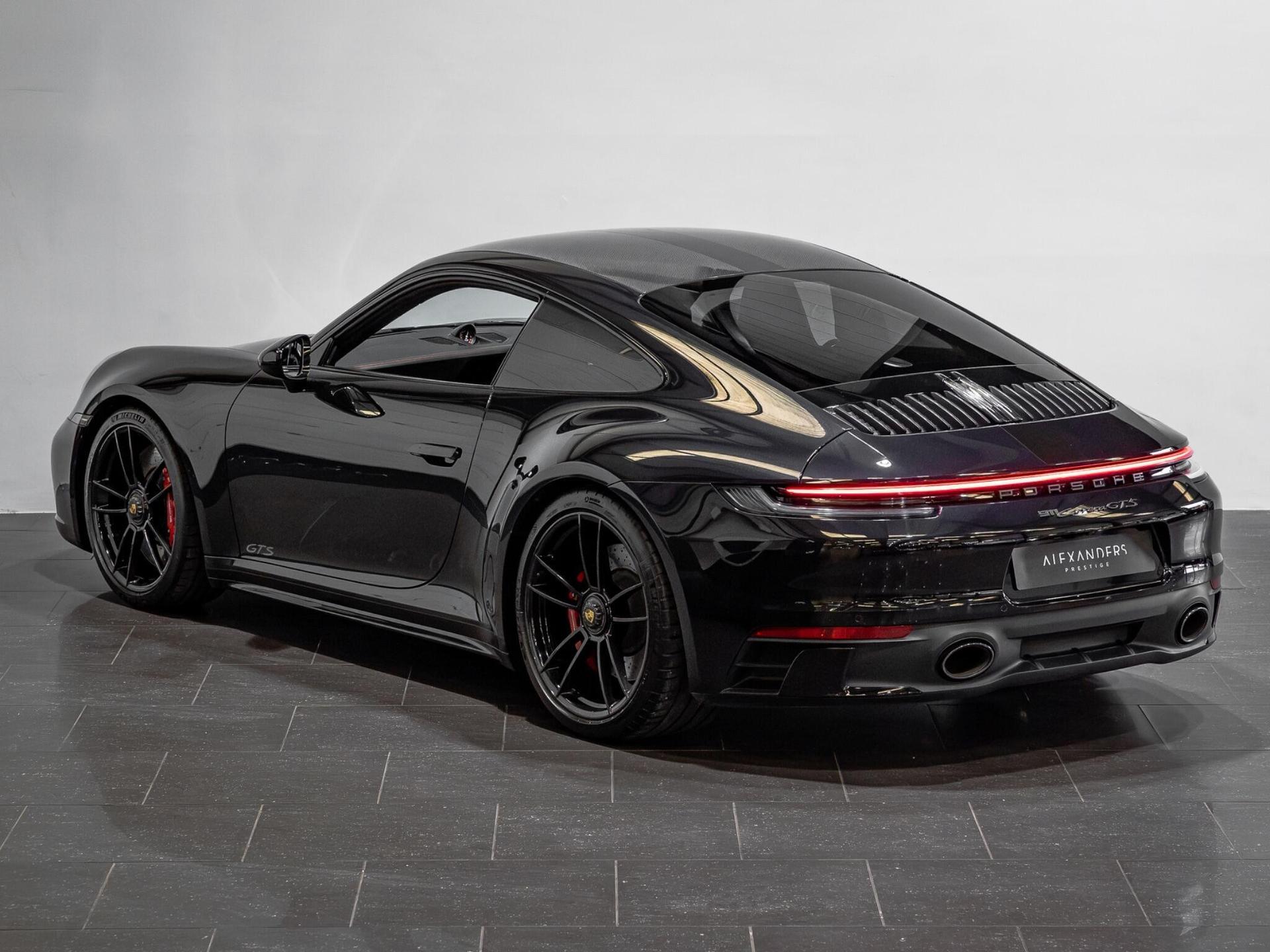 An exterior shot of the rear left on a 2021 Porsche 911