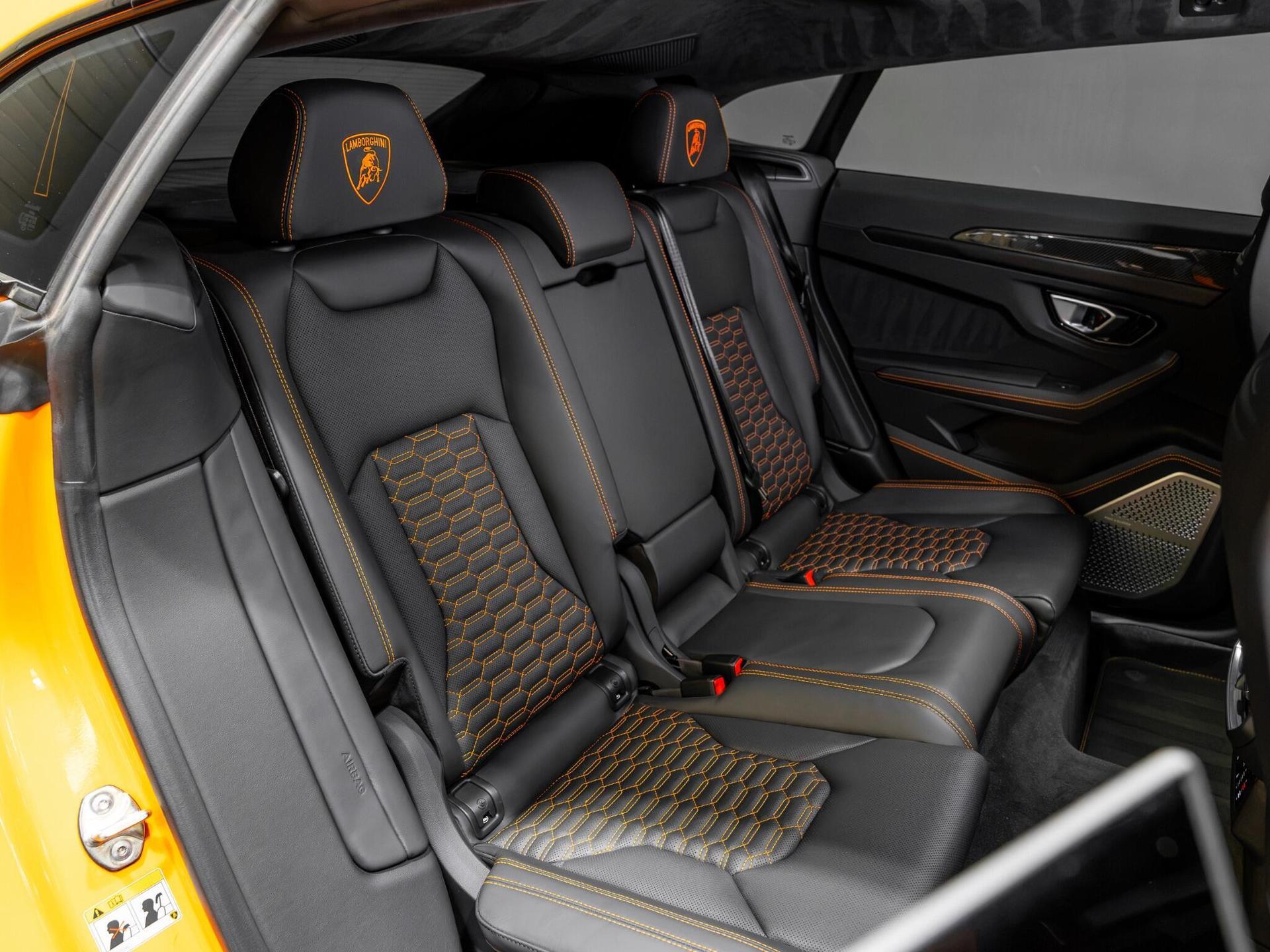 An interior shot of the seats rear on a 2023 Lamborghini Urus