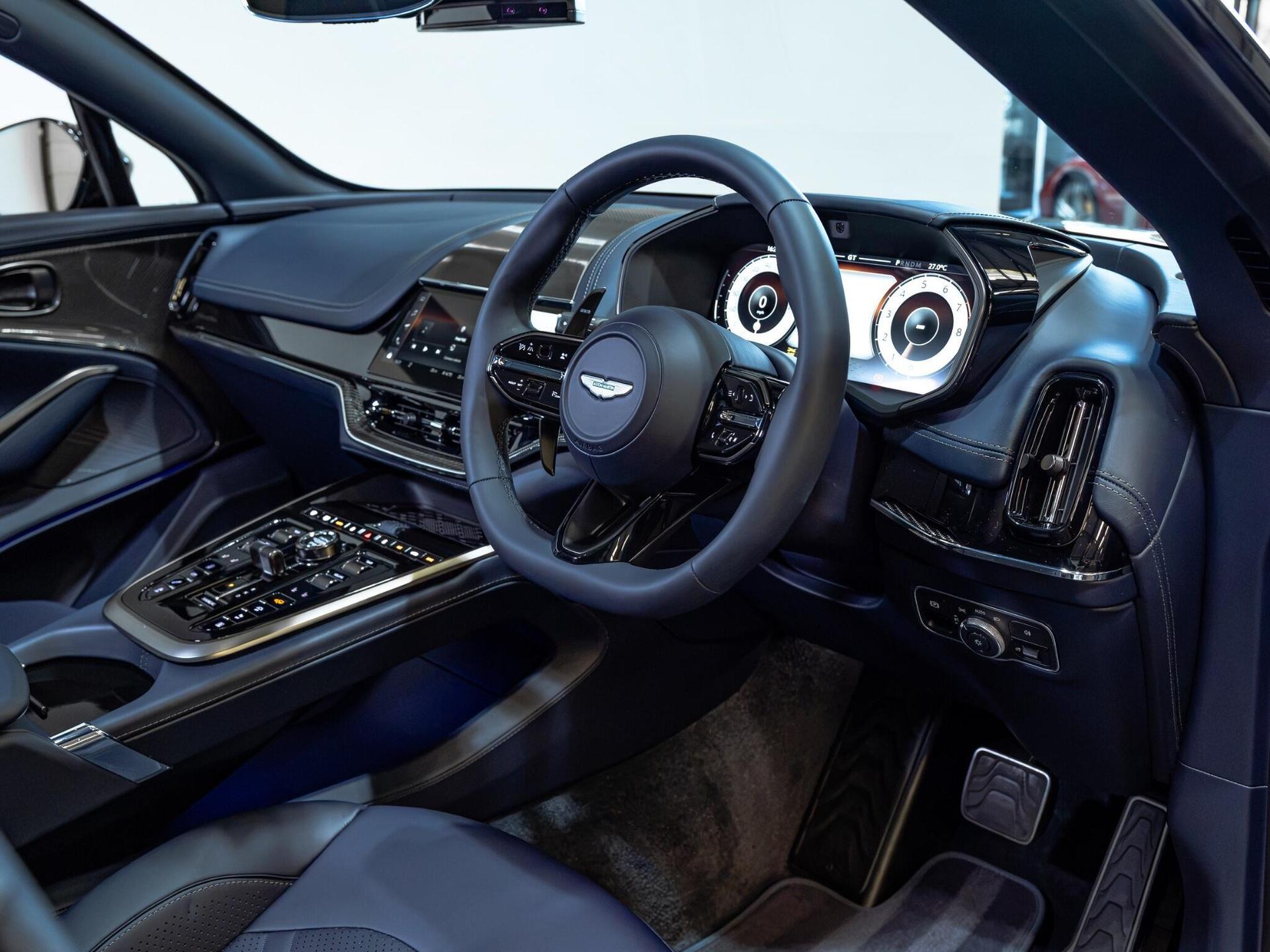 An interior shot of the interior front on a 2025 Aston Martin DBX