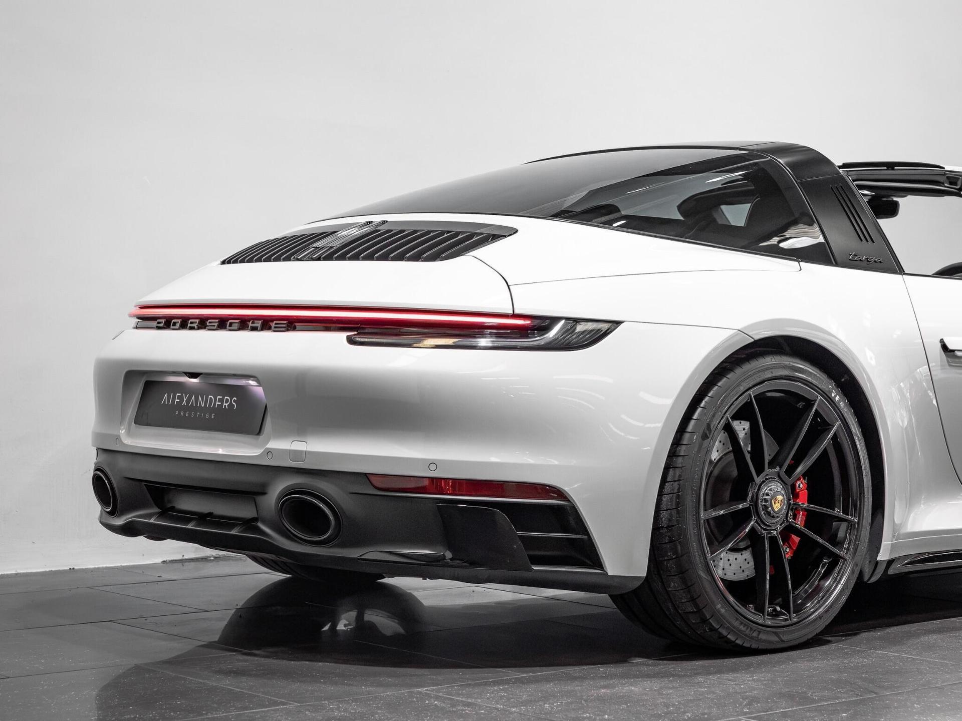 An exterior shot of the rear right on a 2021 Porsche 911