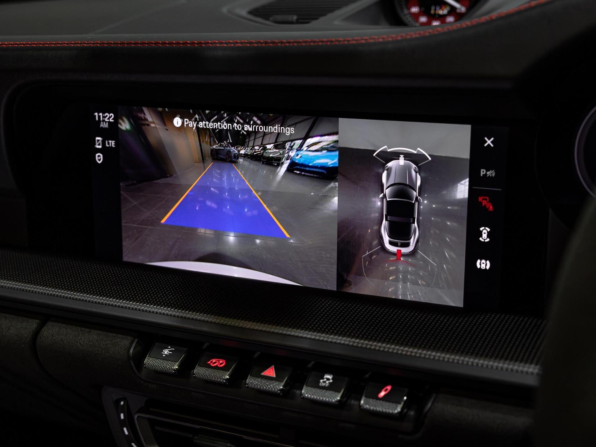 An interior shot of the infotainment system on a 2021 Porsche 911