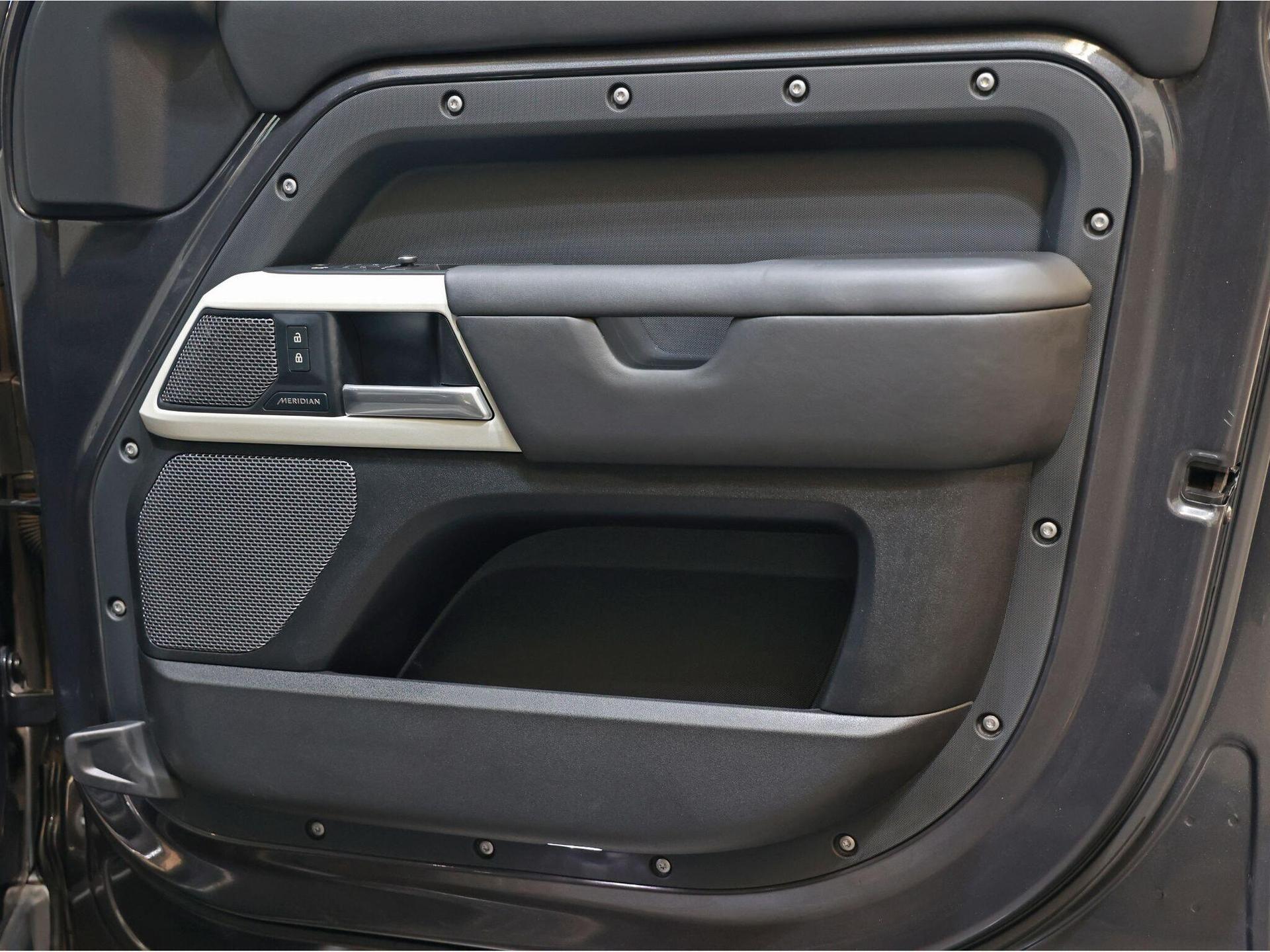An interior shot of the door interior on a 2022 Land Rover Defender 110