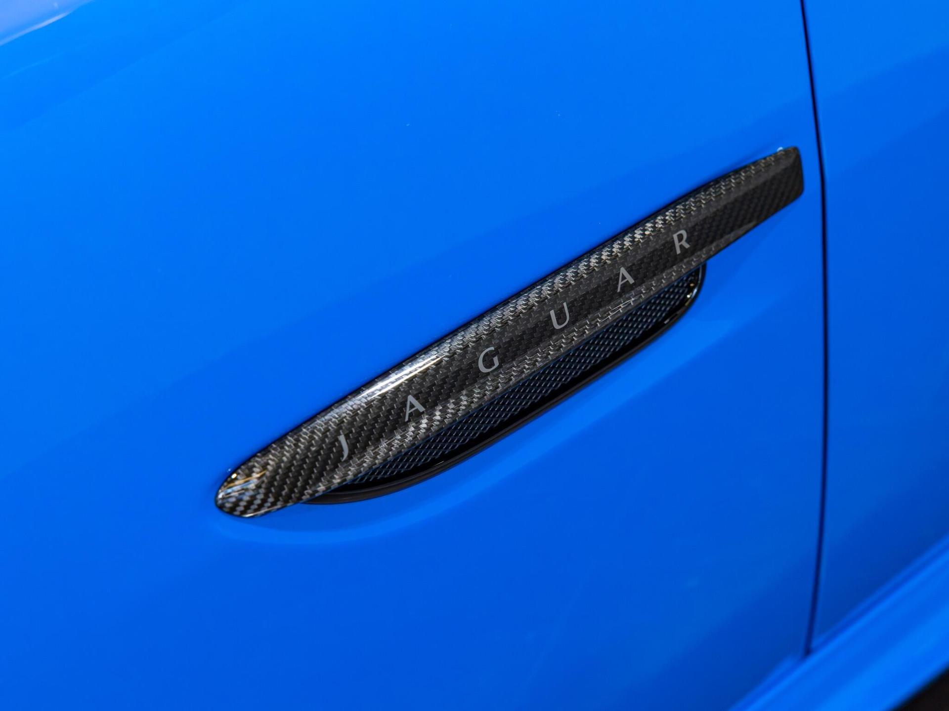 An exterior shot of the door handle exterior on a 2014 Jaguar XKR-S
