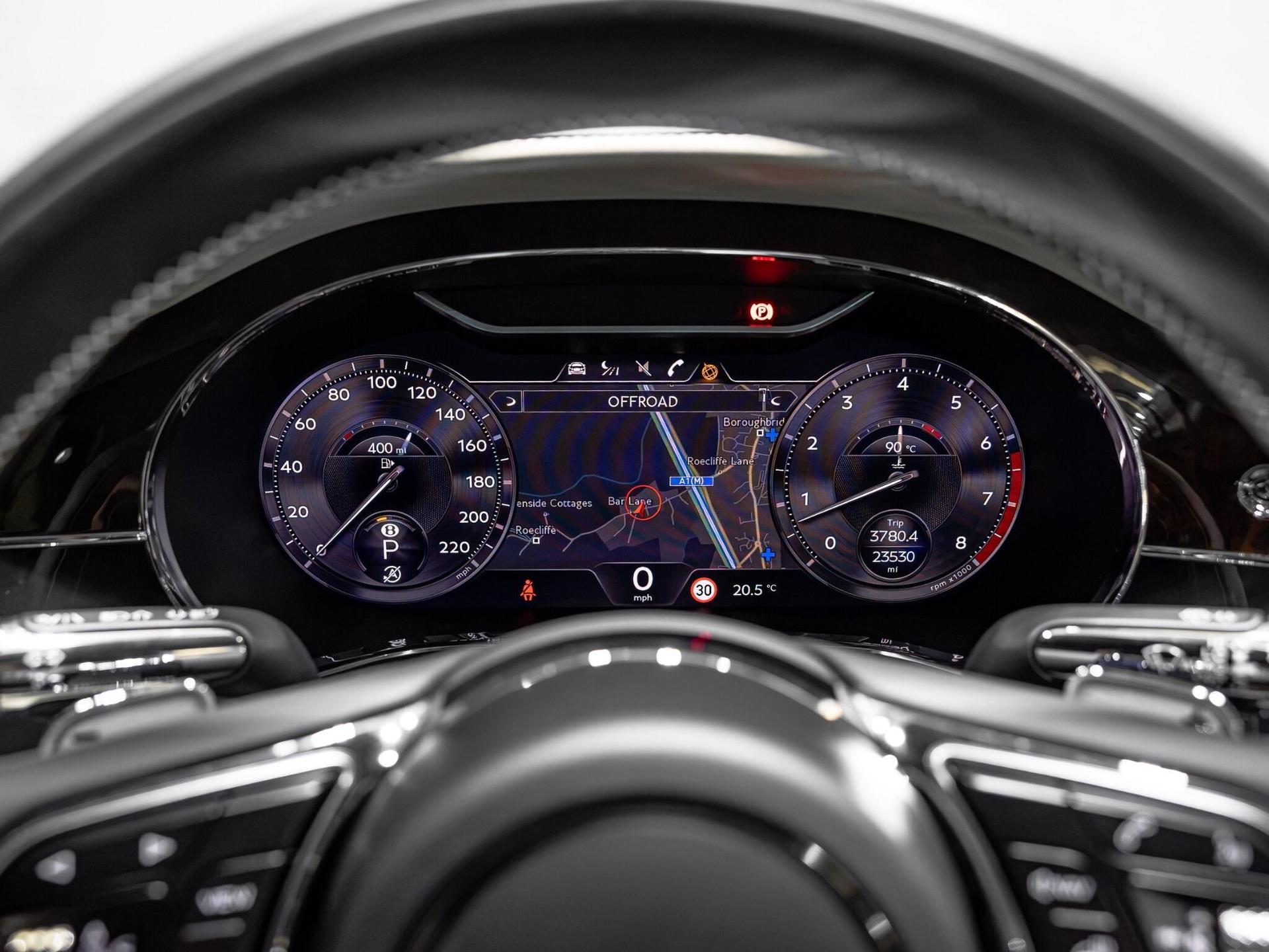 An interior shot of the driver instruments on a 2021 Bentley Continental