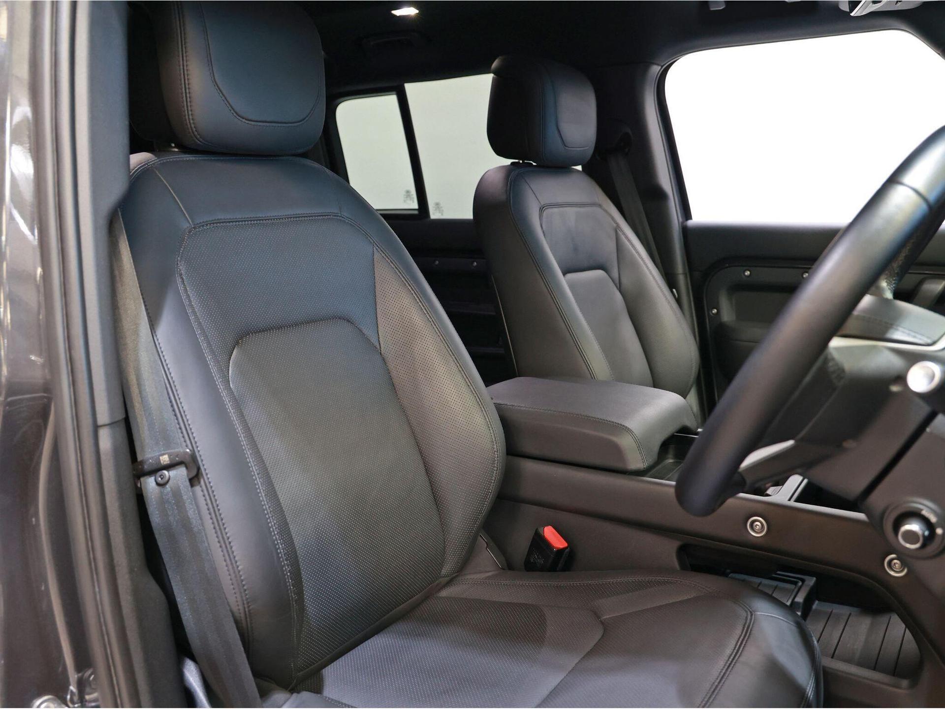 An interior shot of the driver seat on a 2022 Land Rover Defender 110