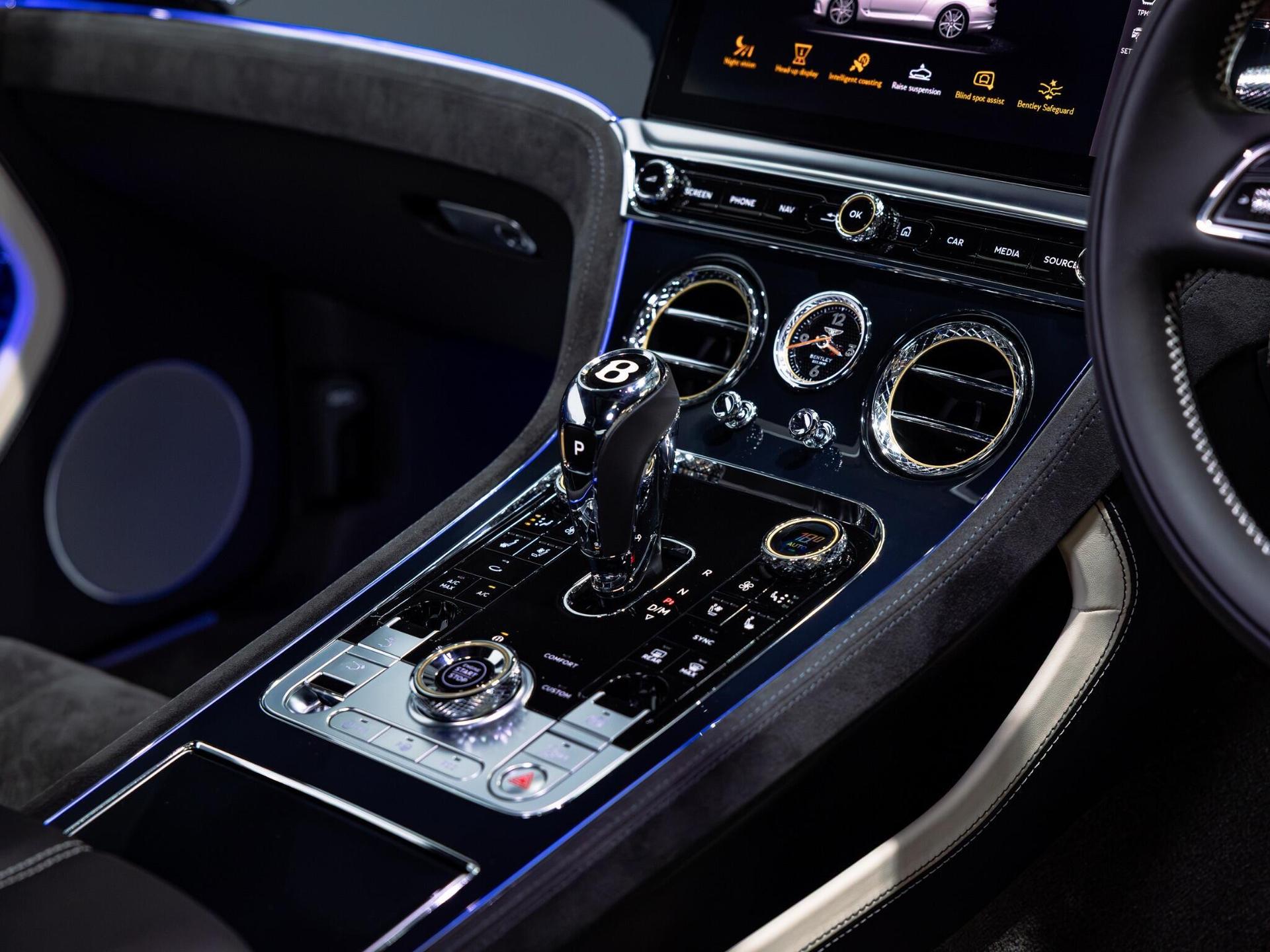 An interior shot of the interior front on a 2021 Bentley Continental