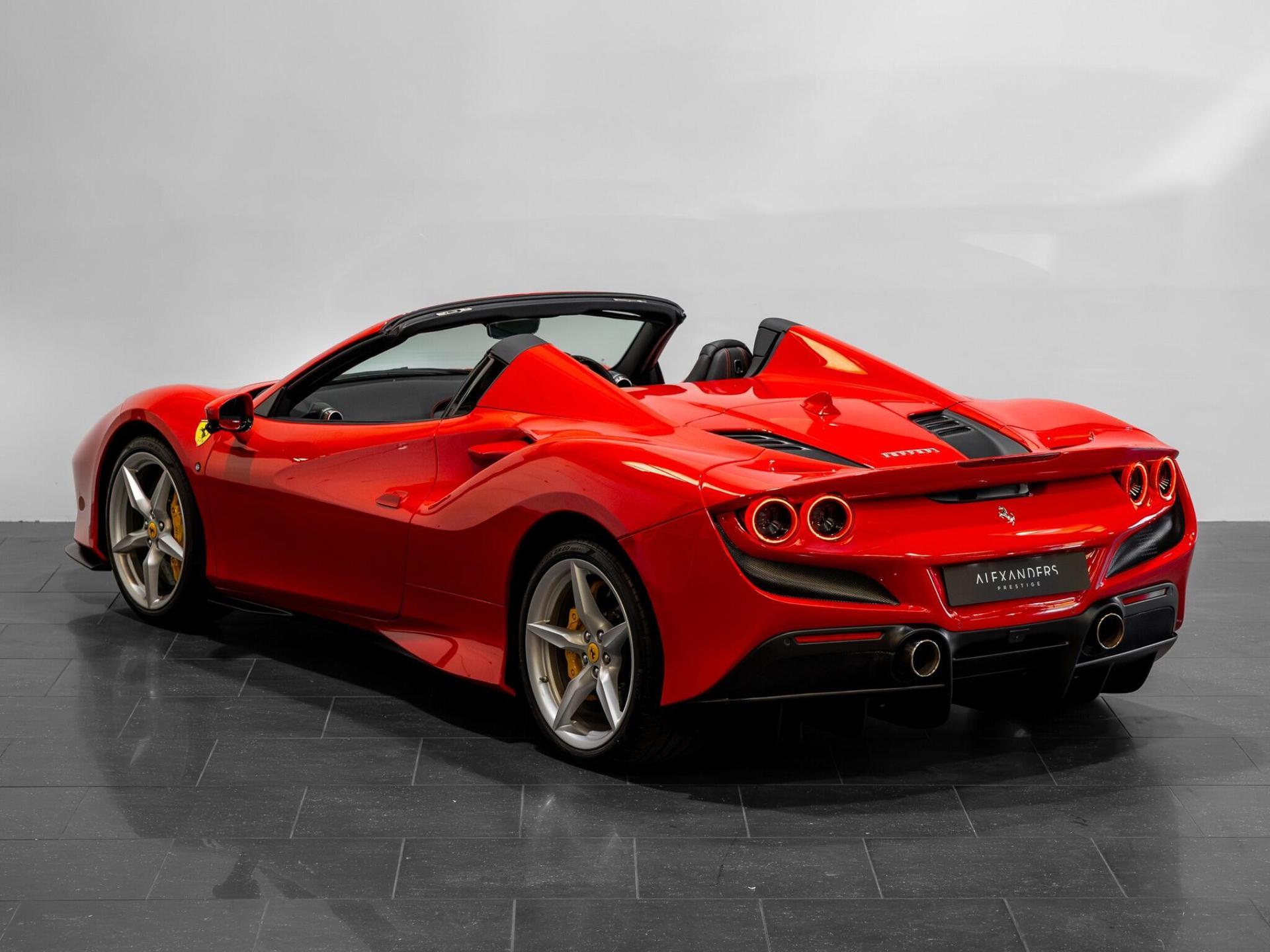 An exterior shot of the front right on a 2022 Ferrari F8 Spider
