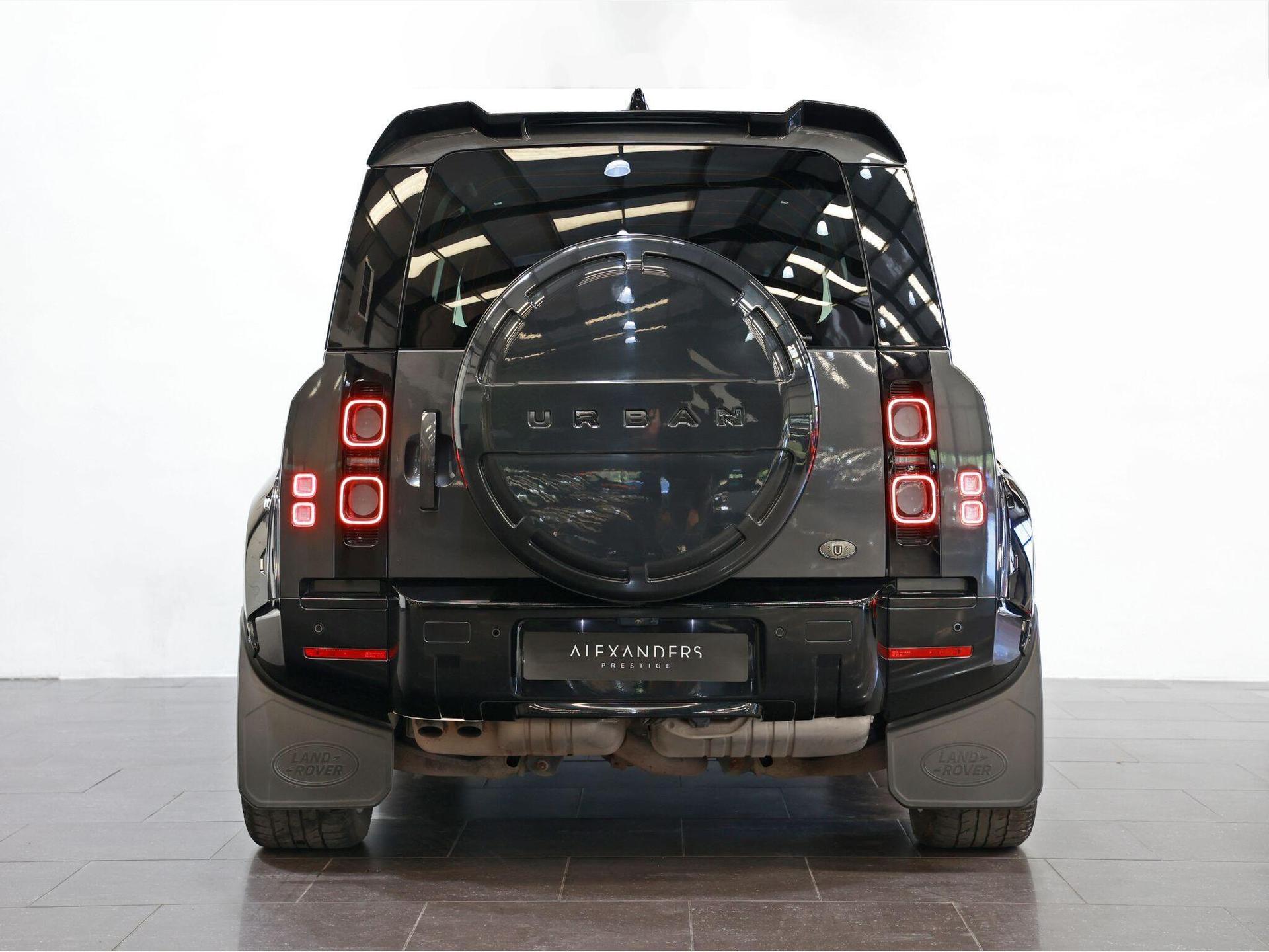 An exterior shot of the rear on a 2022 Land Rover Defender 110