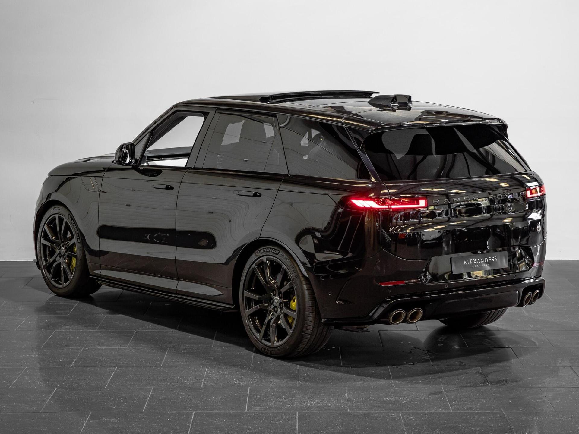 An exterior shot of the rear left on a 2024 Land Rover Range Rover Sport