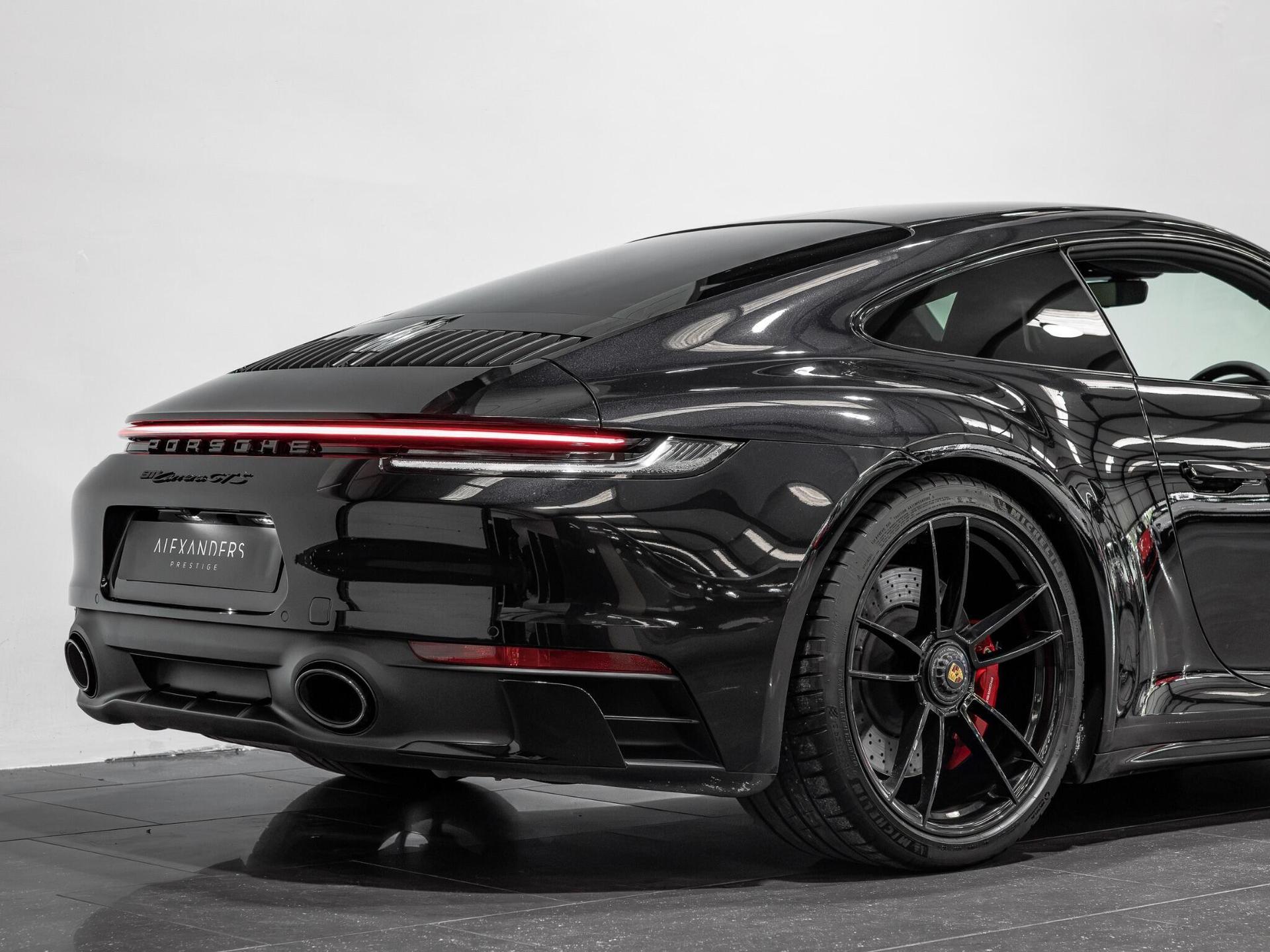 An exterior shot of the front left on a 2021 Porsche 911
