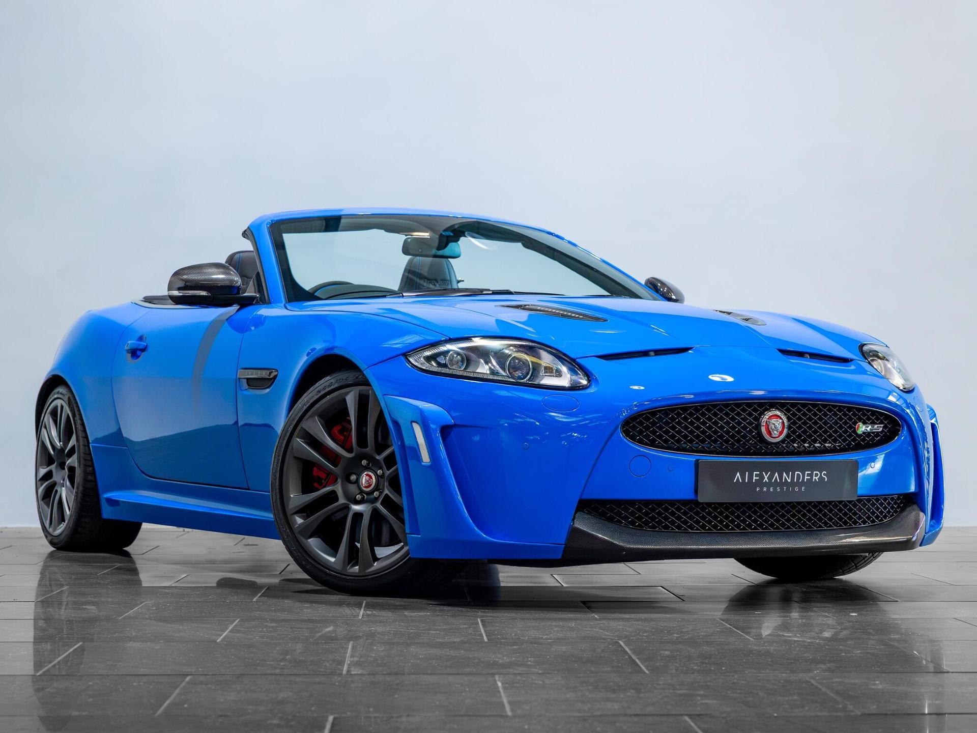 An exterior shot of the front right on a 2014 Jaguar XKR-S