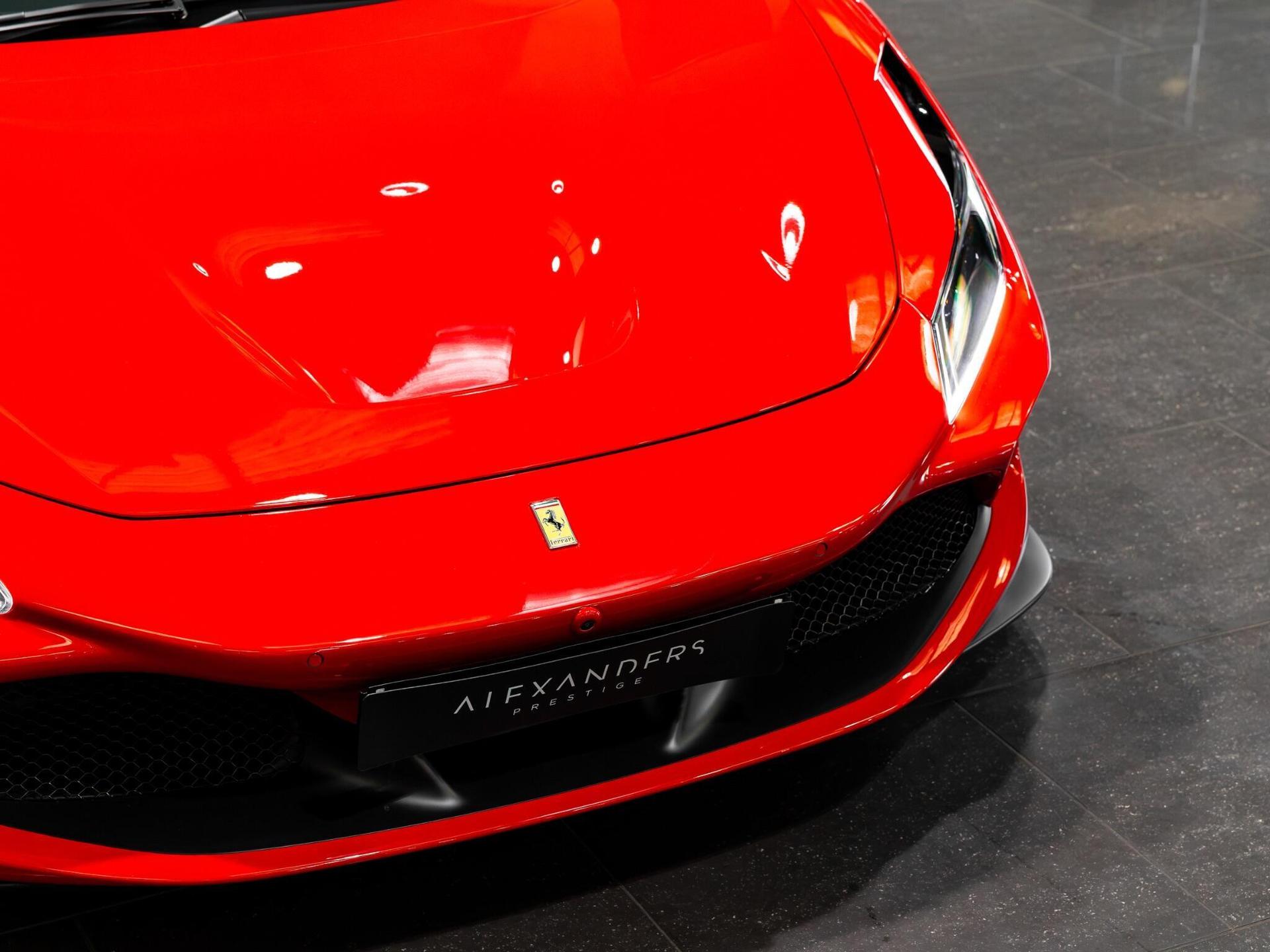 An exterior shot of the front on a 2022 Ferrari F8 Spider