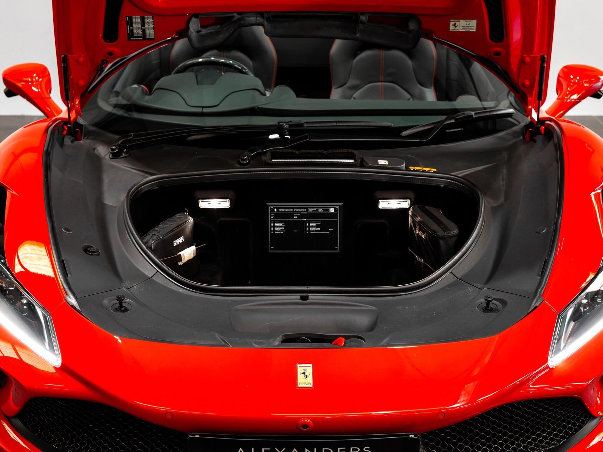 An interior shot of the boot on a 2022 Ferrari F8 Spider