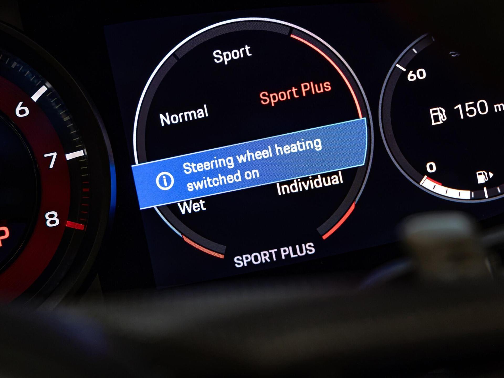 An interior shot of the driver instruments on a 2021 Porsche 911