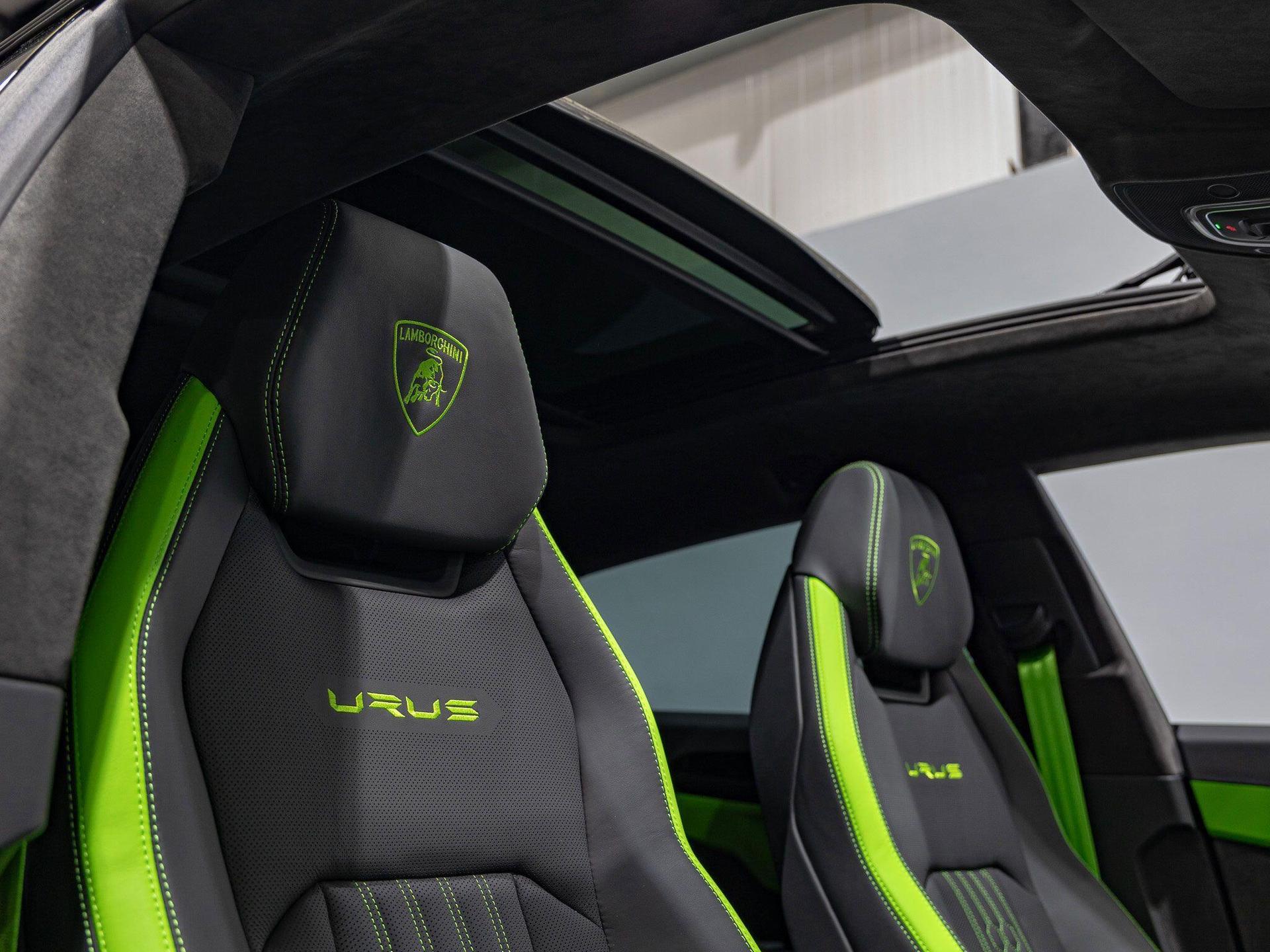 An interior shot of the driver seat on a 2024 Lamborghini Urus