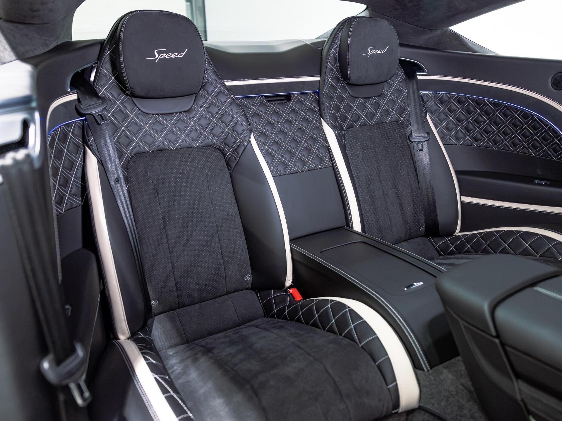 An interior shot of the seats rear on a 2021 Bentley Continental