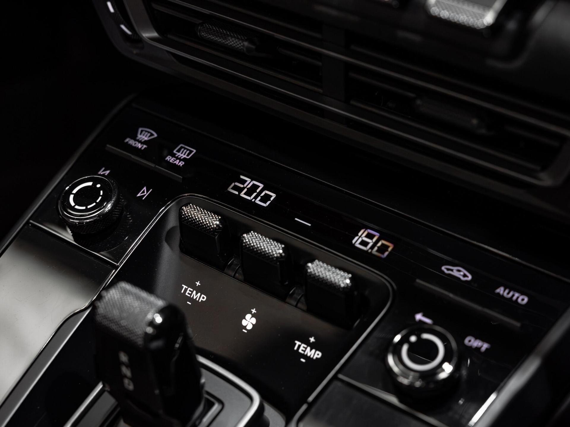 An interior shot of the misc controls on a 2021 Porsche 911