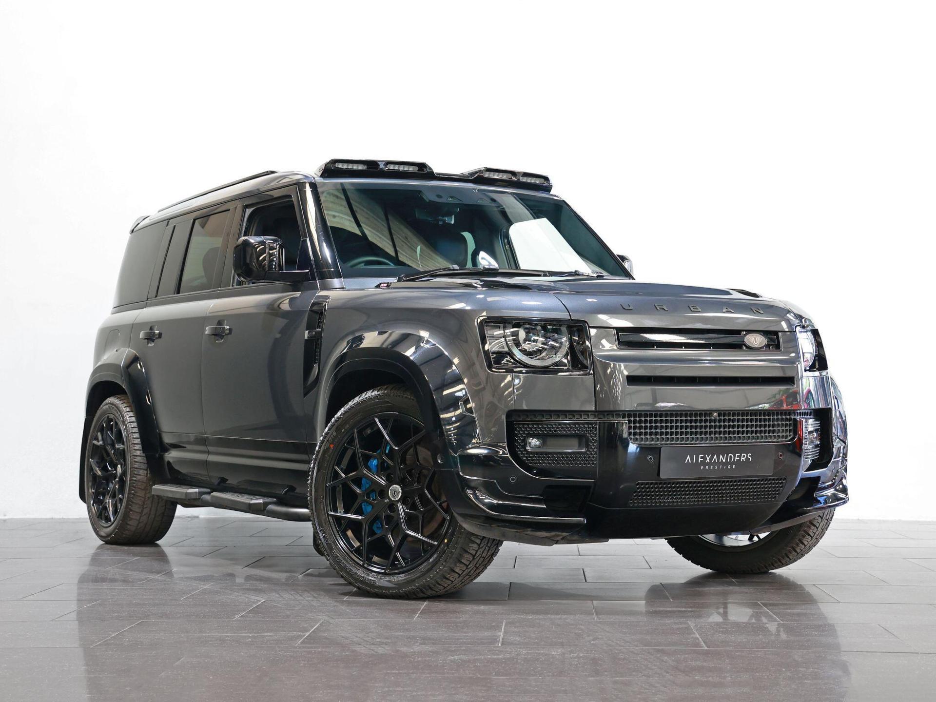 An exterior shot of the front right on a 2022 Land Rover Defender 110