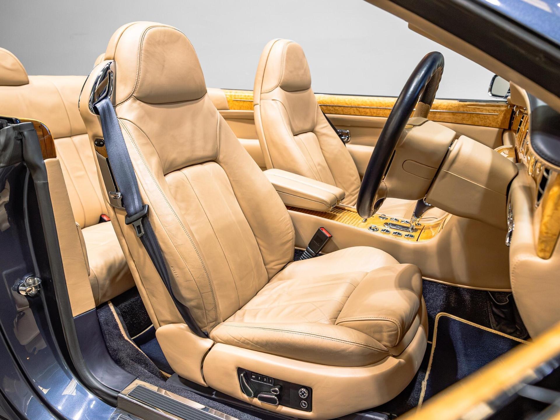 An interior shot of the driver seat on a 2006 Bentley Azure