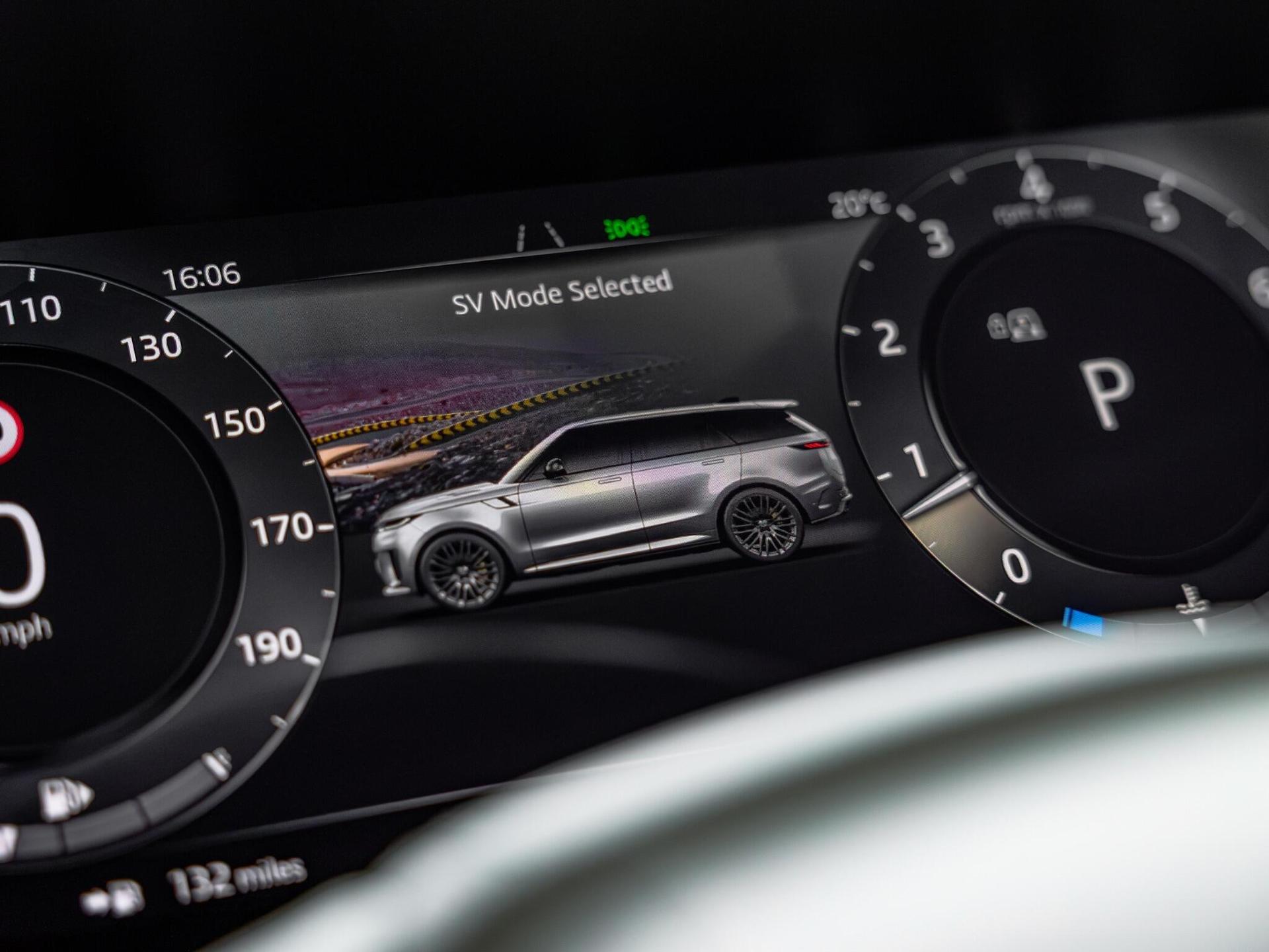 An interior shot of the driver instruments on a 2024 Land Rover Range Rover Sport