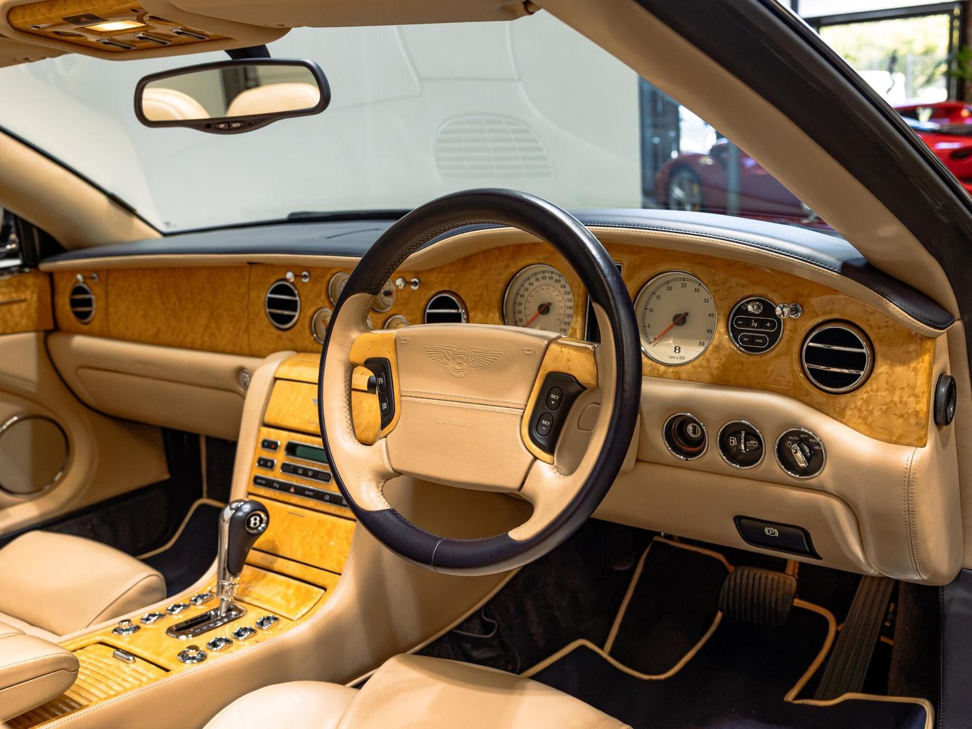 An interior shot of the interior front on a 2006 Bentley Azure