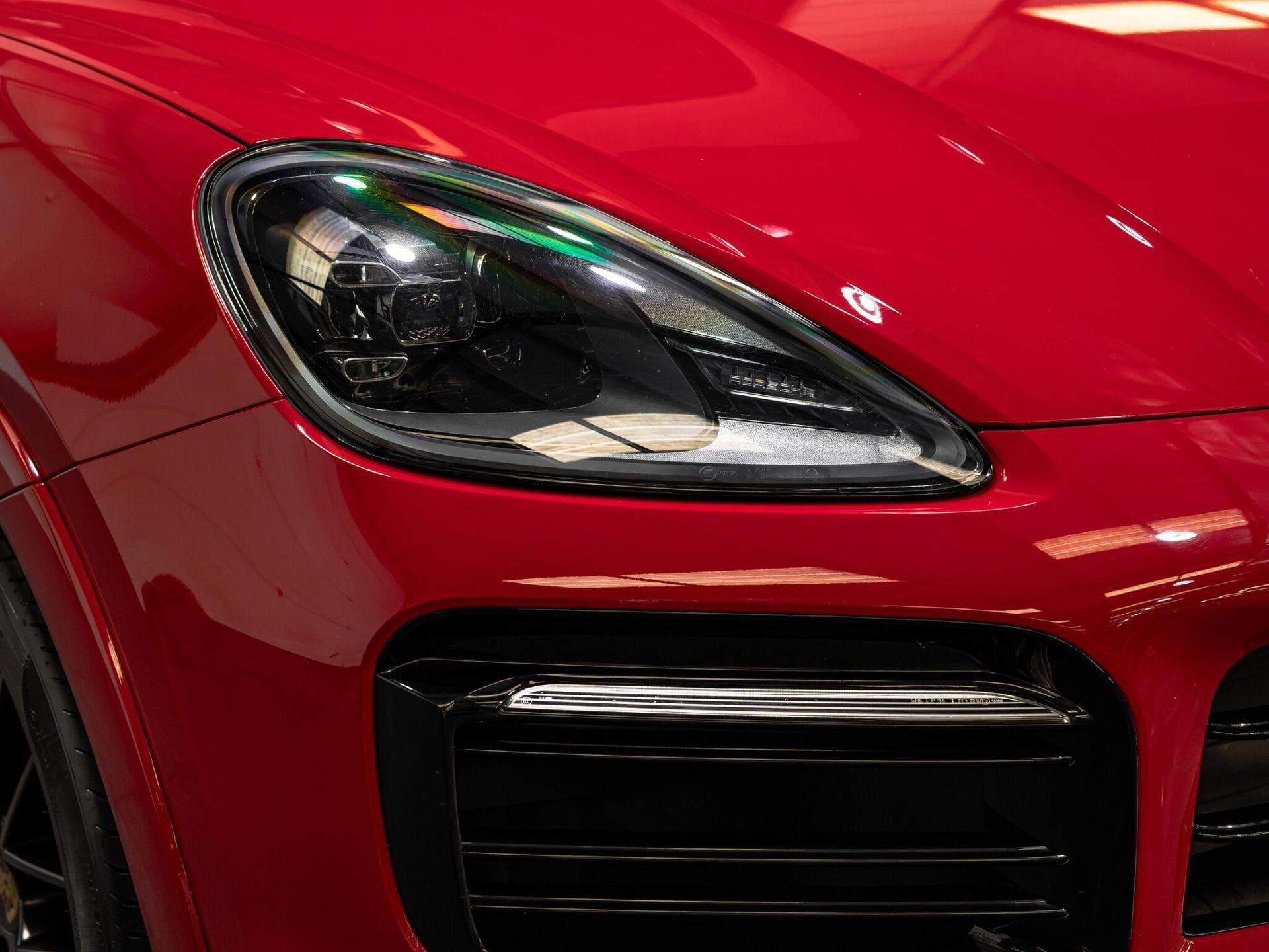 An exterior shot of the lights front on a 2021 Porsche Cayenne