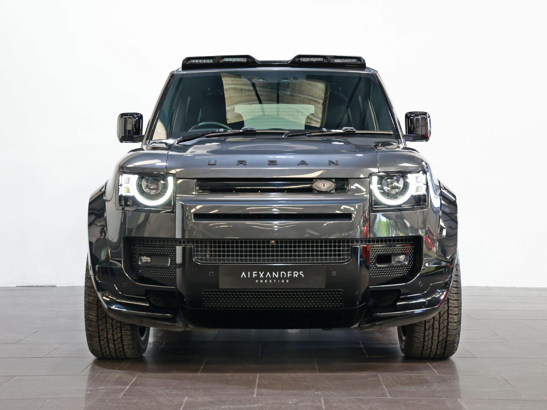 An exterior shot of the front on a 2022 Land Rover Defender 110