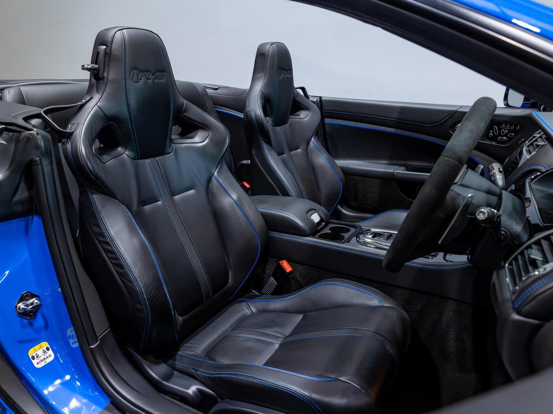 An interior shot of the seat front passenger on a 2014 Jaguar XKR-S