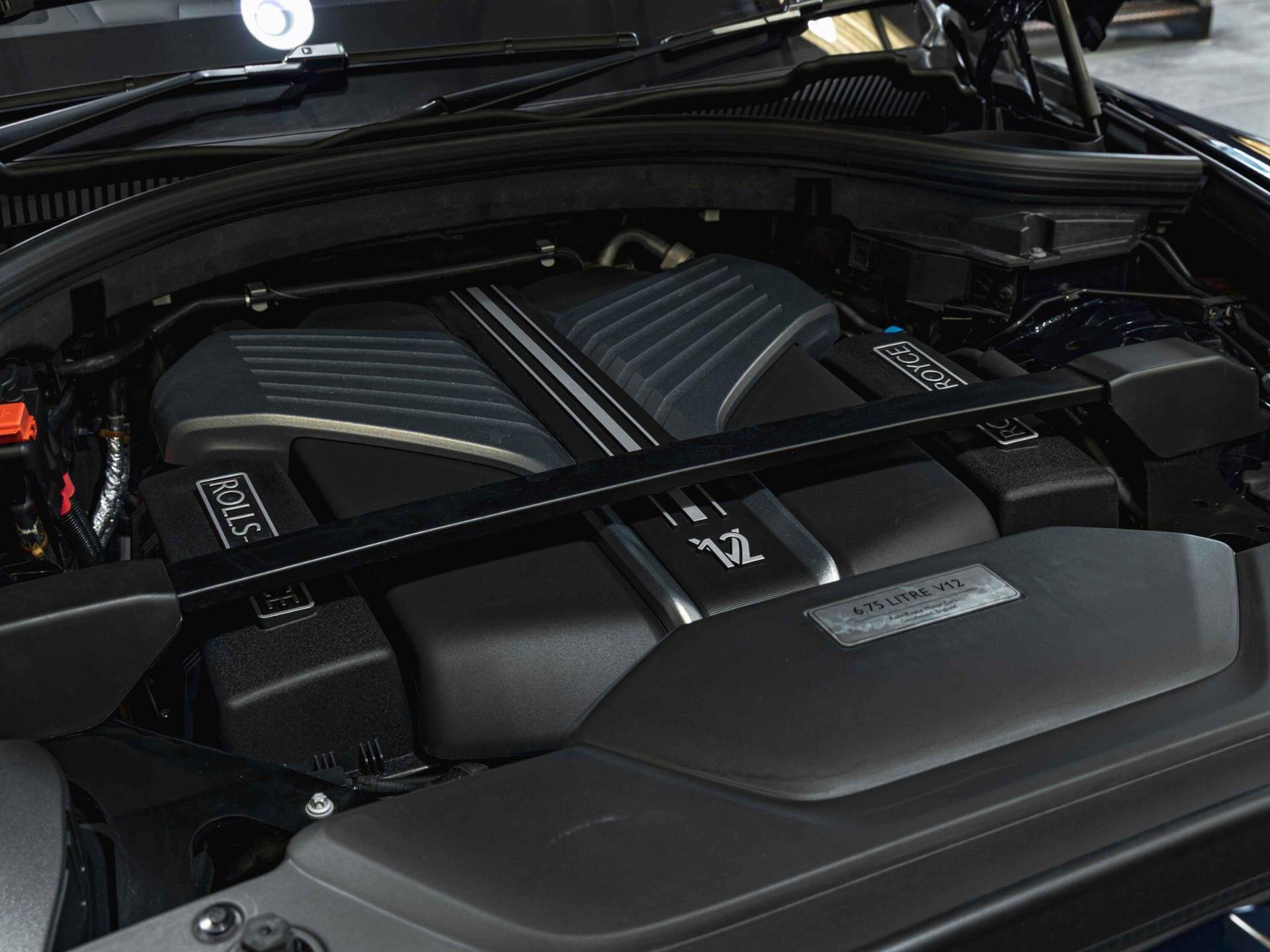An exterior shot of the engine on a 2023 Rolls-Royce Cullinan
