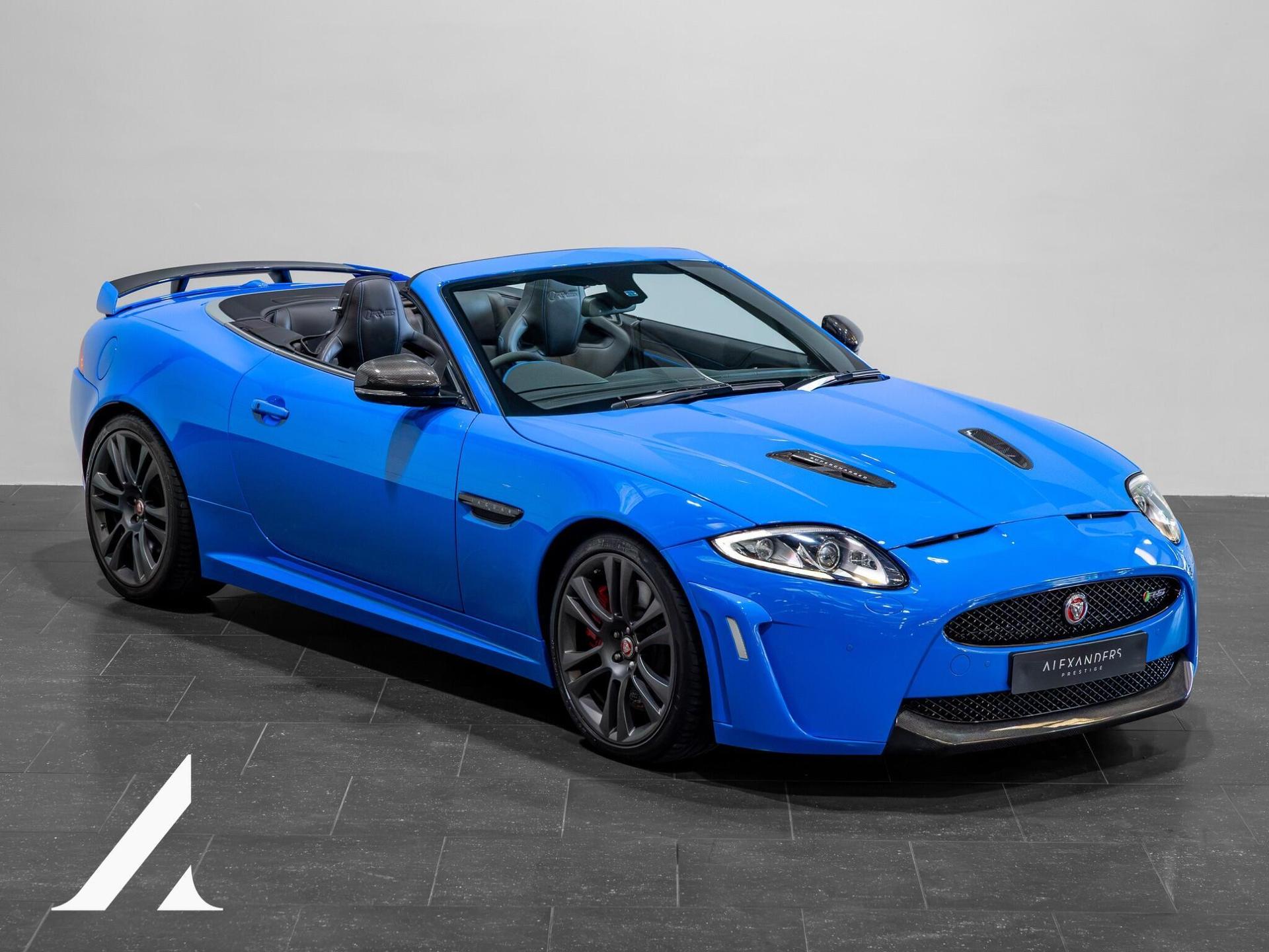 An exterior shot of the front right on a 2014 Jaguar XKR-S