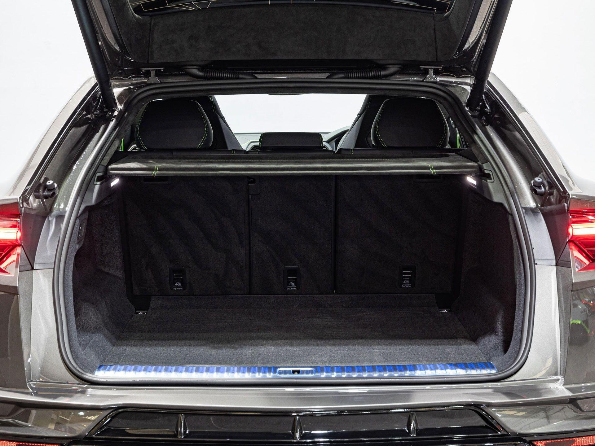 An interior shot of the boot on a 2024 Lamborghini Urus
