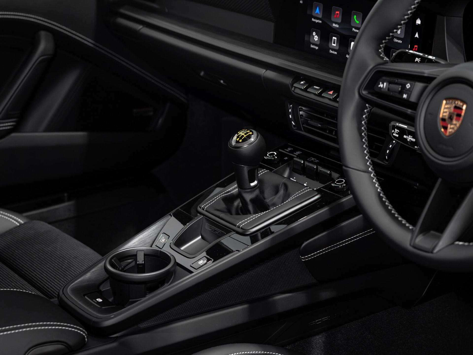 An interior shot of the interior front on a 2026 Porsche 911