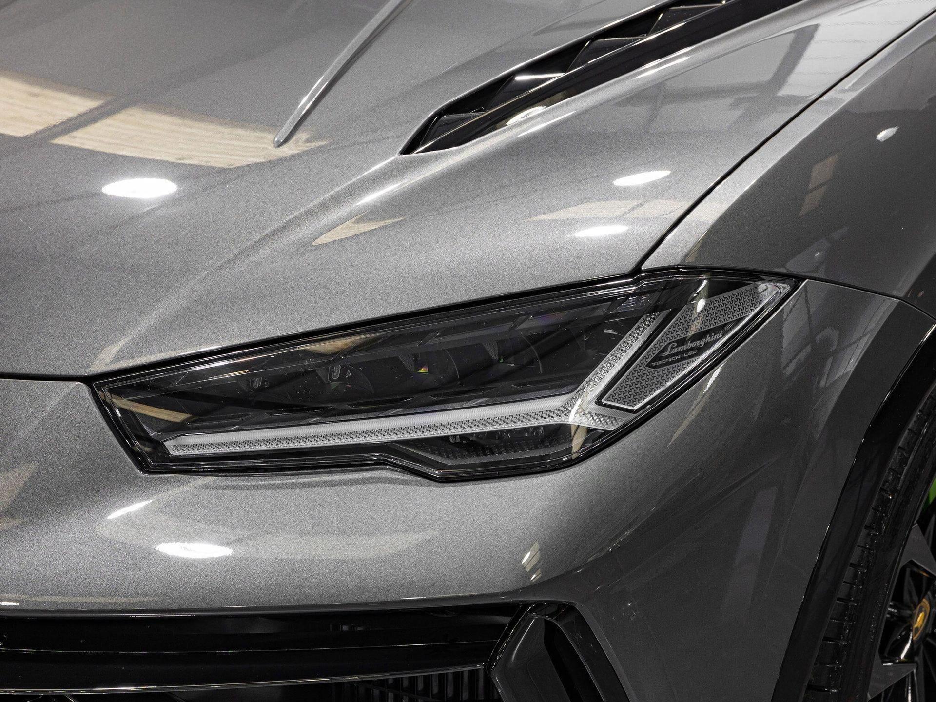 An exterior shot of the lights front on a 2024 Lamborghini Urus