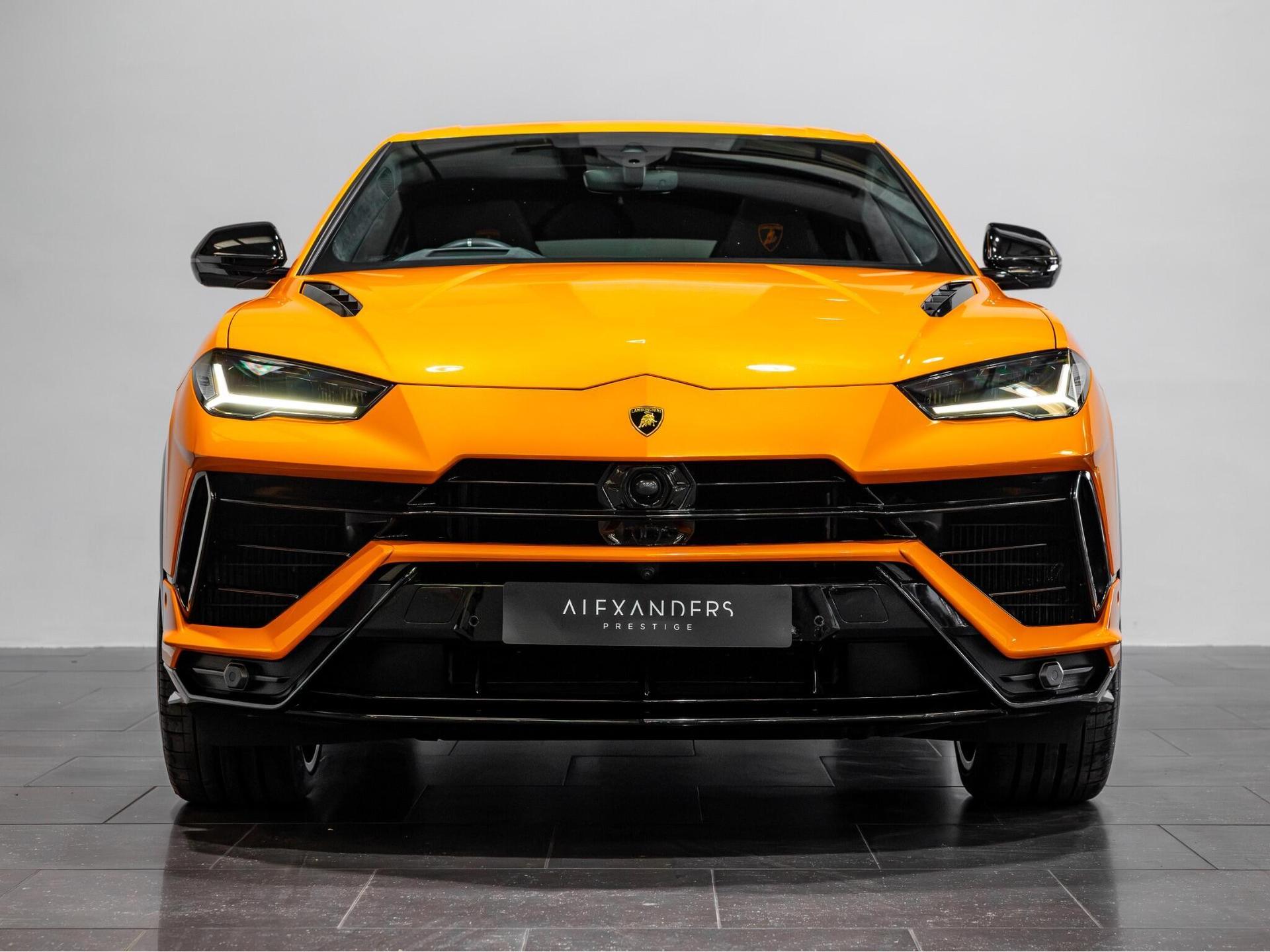 An exterior shot of the front on a 2023 Lamborghini Urus
