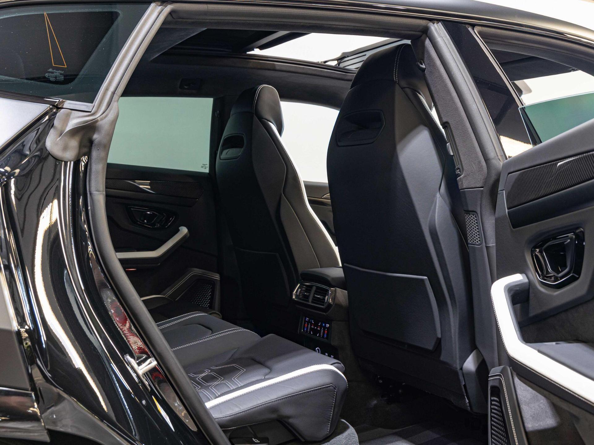 An interior shot of the seats rear on a 2025 Lamborghini Urus