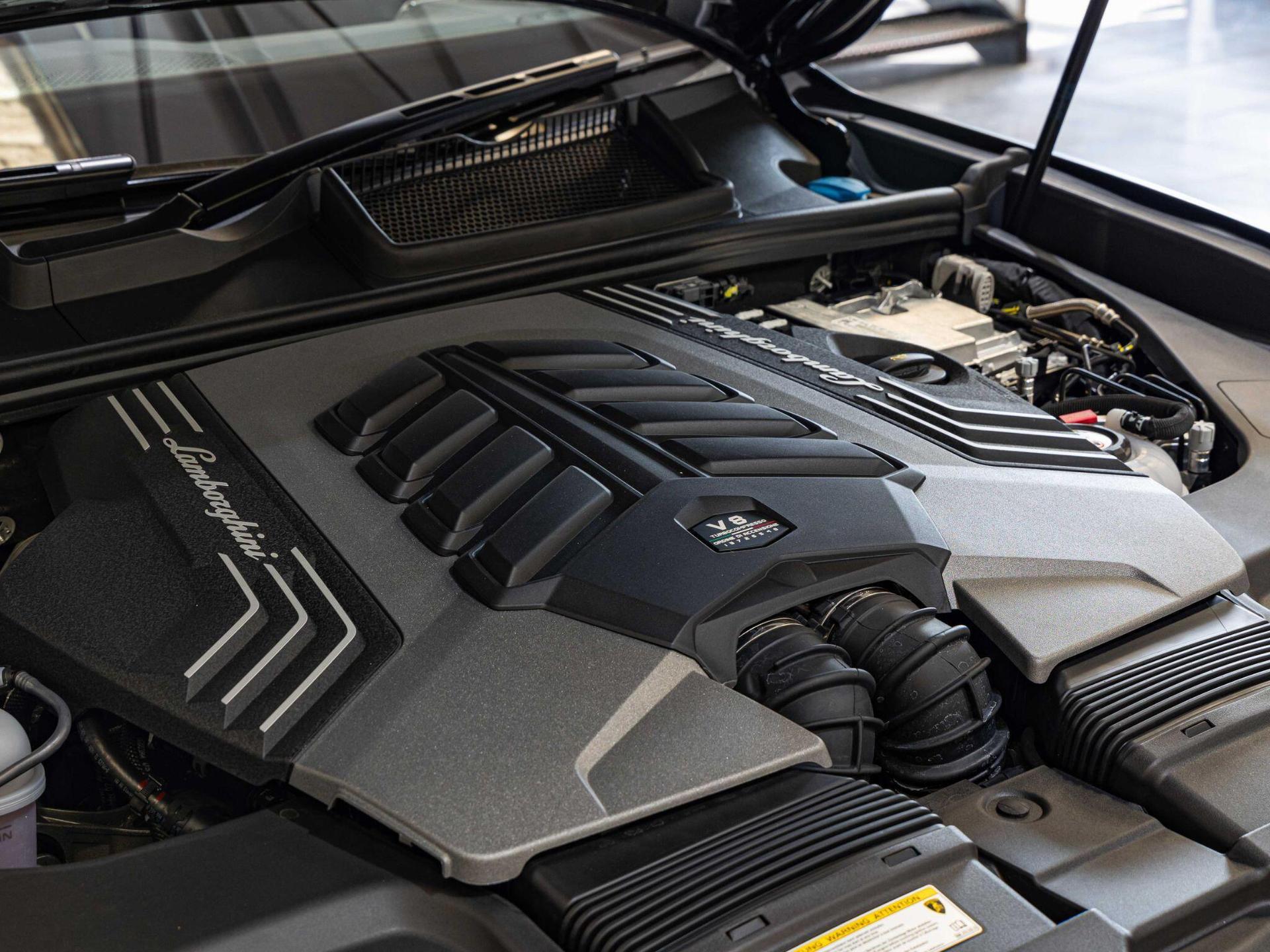 An exterior shot of the engine on a 2025 Lamborghini Urus