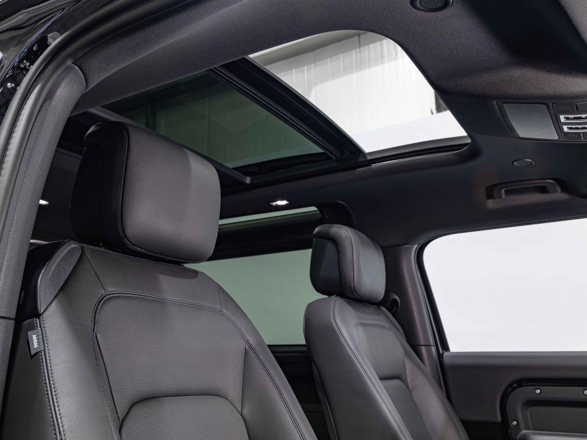 An interior shot of the driver seat on a 2025 Land Rover Defender 90