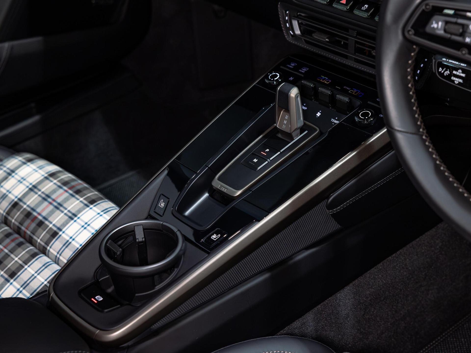 An interior shot of the interior front on a 2024 Porsche 911